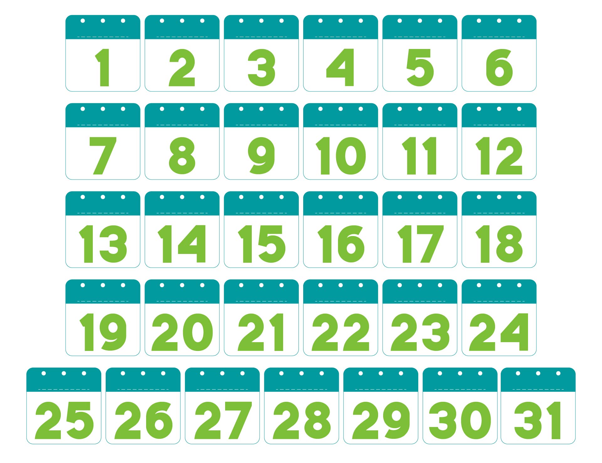 10 Best Free Printable Christmas Numbers 1 To 31 - printablee.com