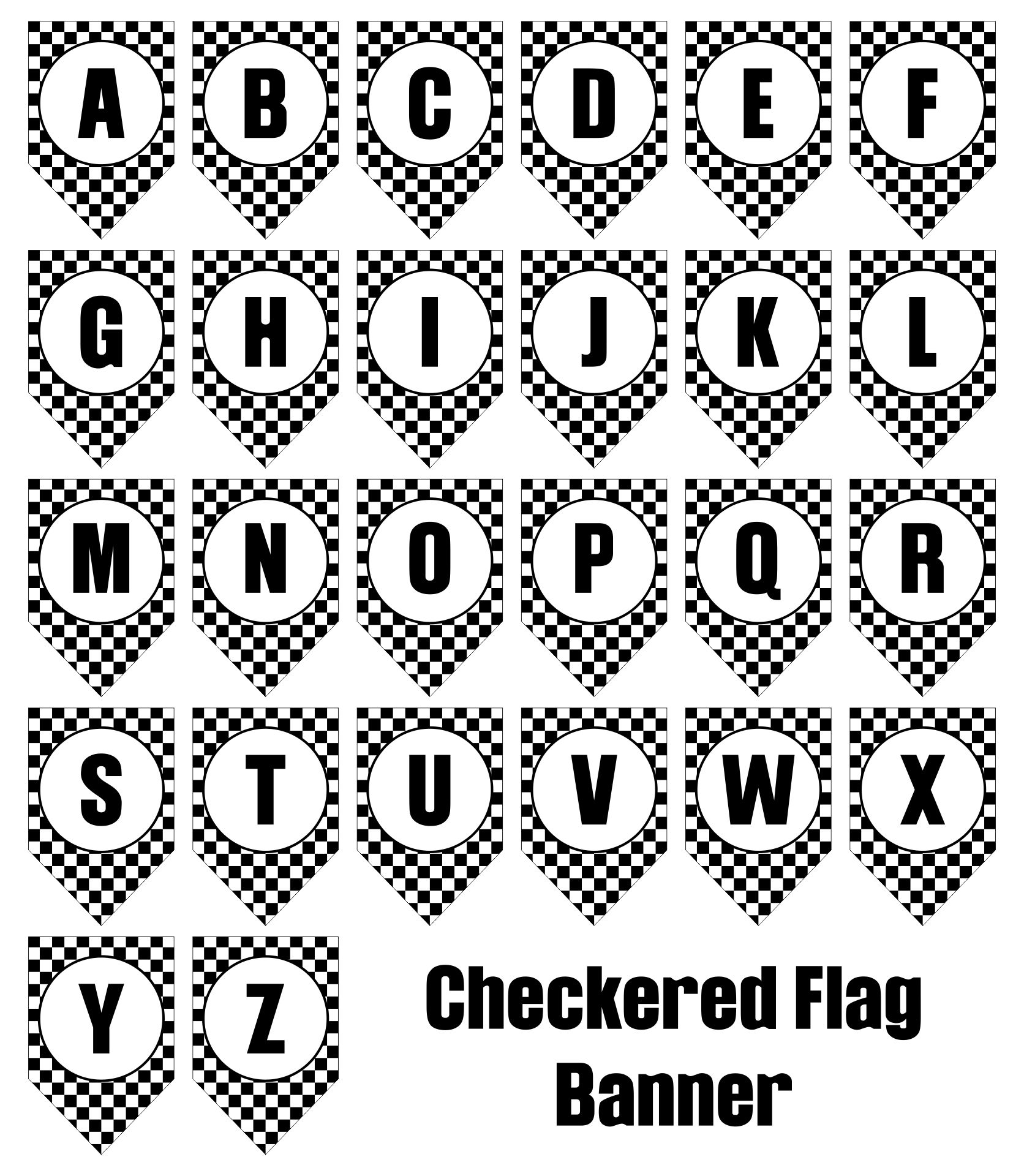 Printable Checkered Flag Banner