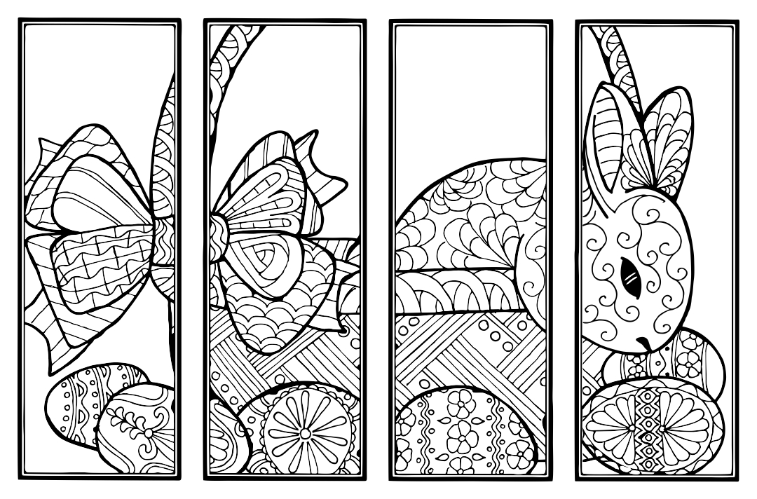 Printable Easter Bookmarks to Color