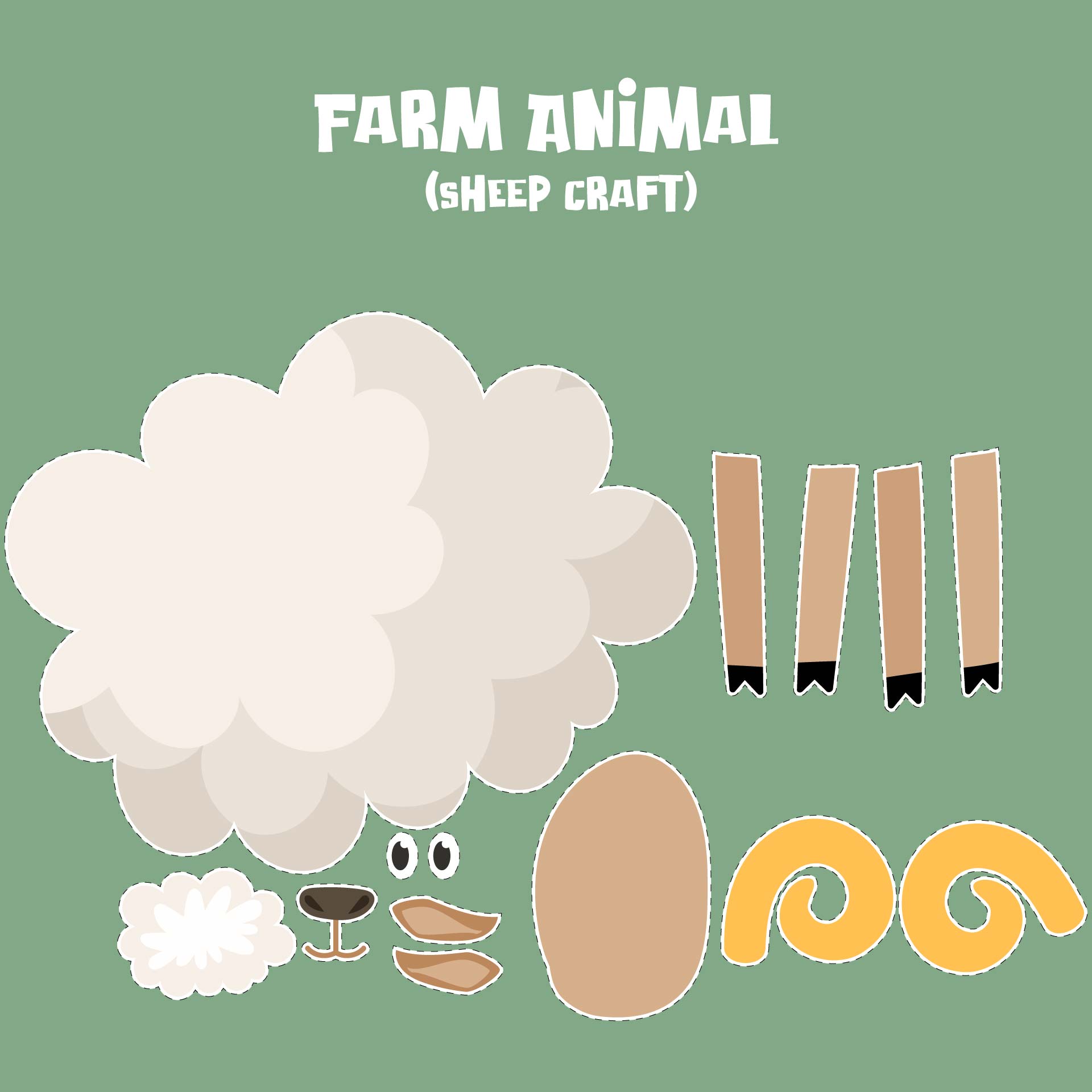 Printable Farm Animal Craft Templates
