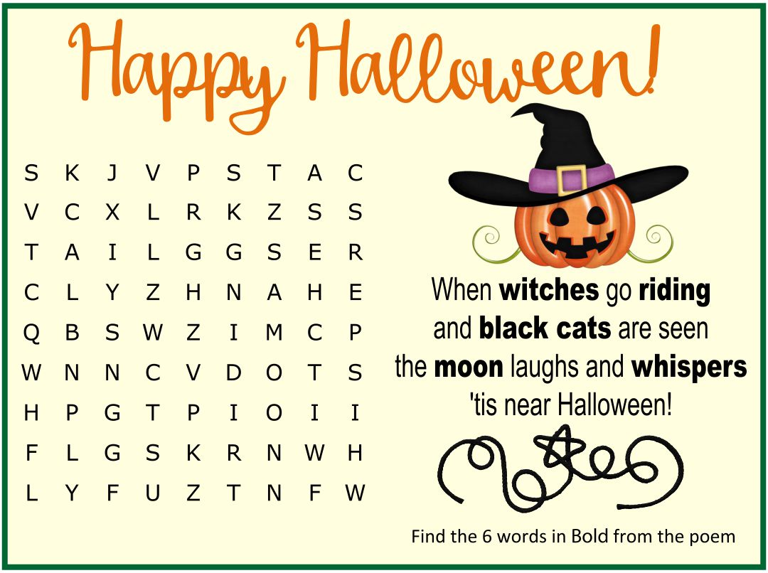  Printable Halloween Word Search