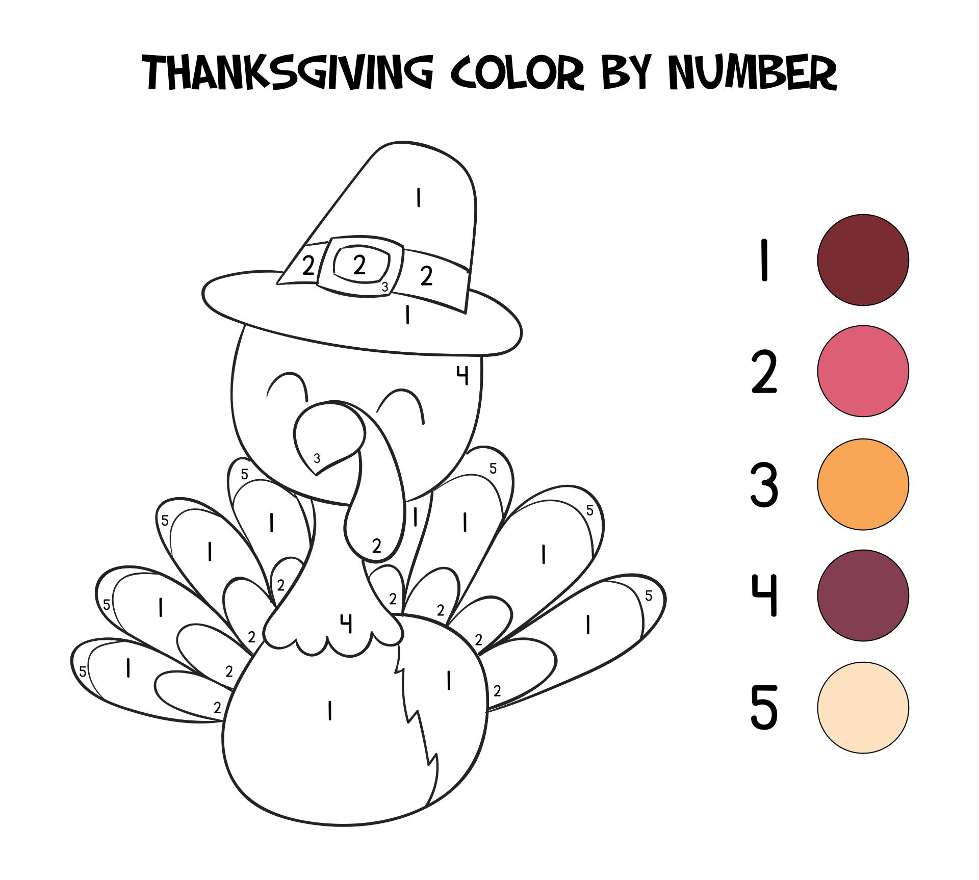 10 Best Simple Printable Thanksgiving Coloring Pages Printablee Com