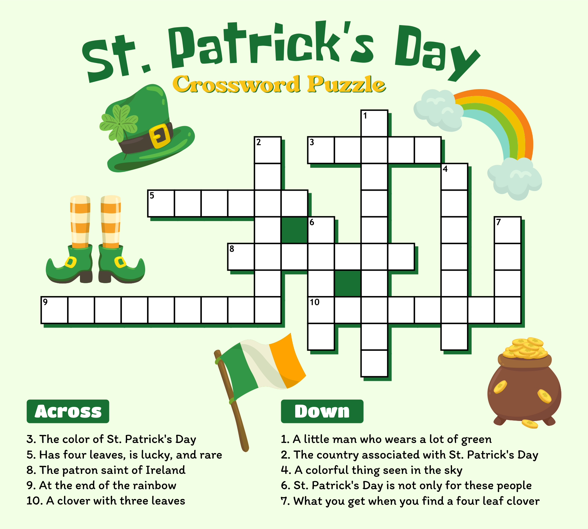 St. Patricks Day Puzzles Printable