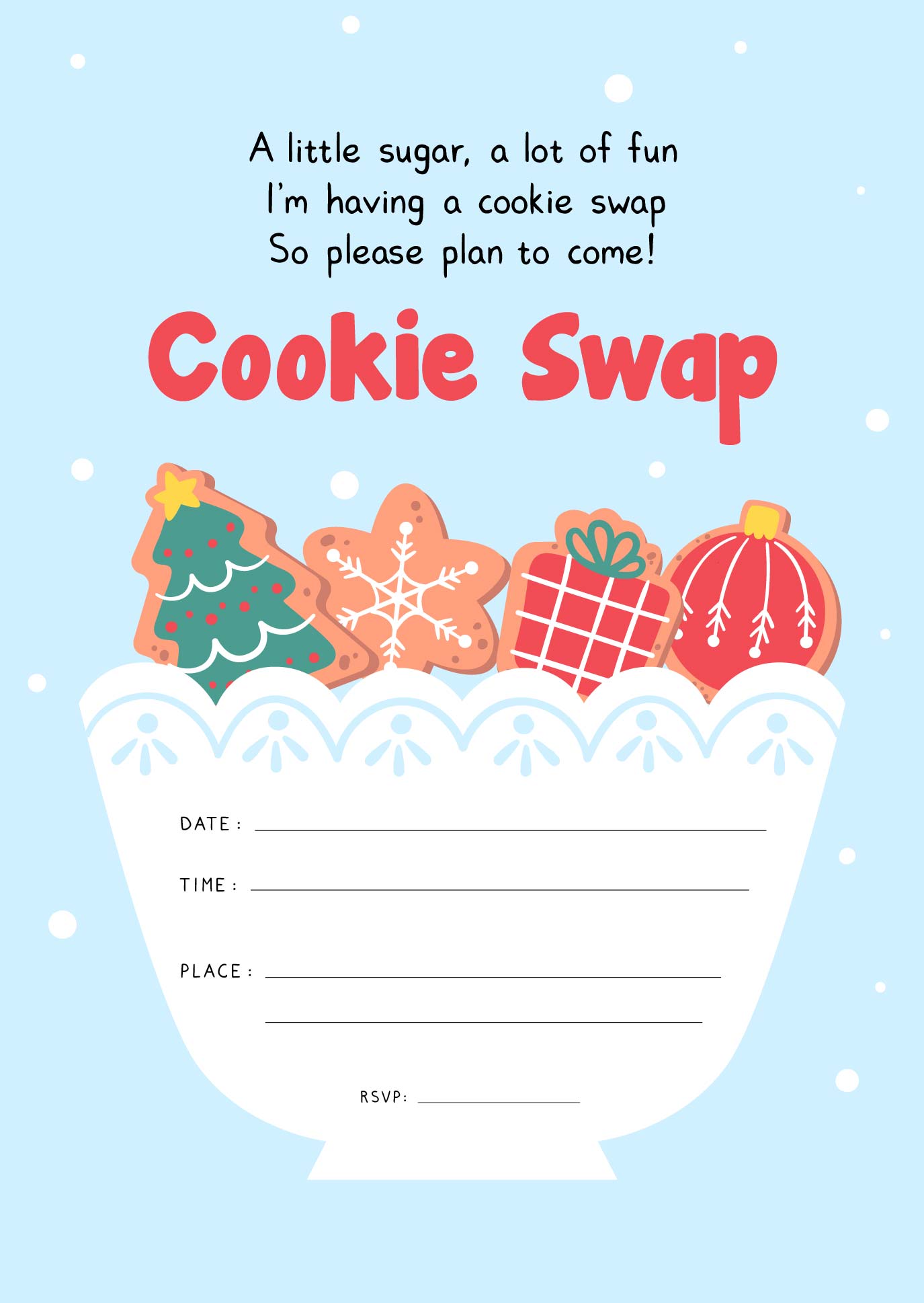 Christmas Cookie Exchange Invitations Templates