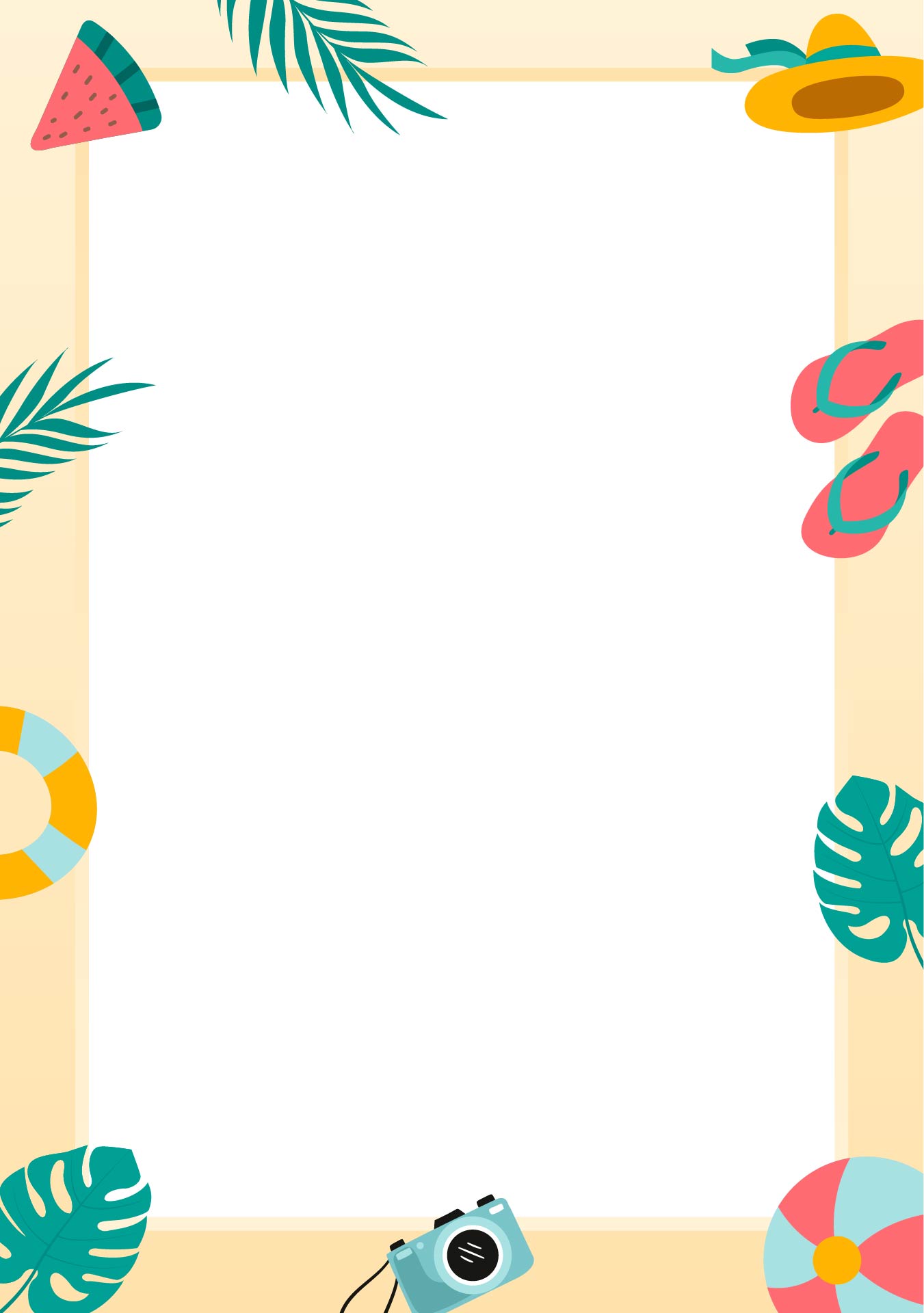 Printable Summer Border Clip Art