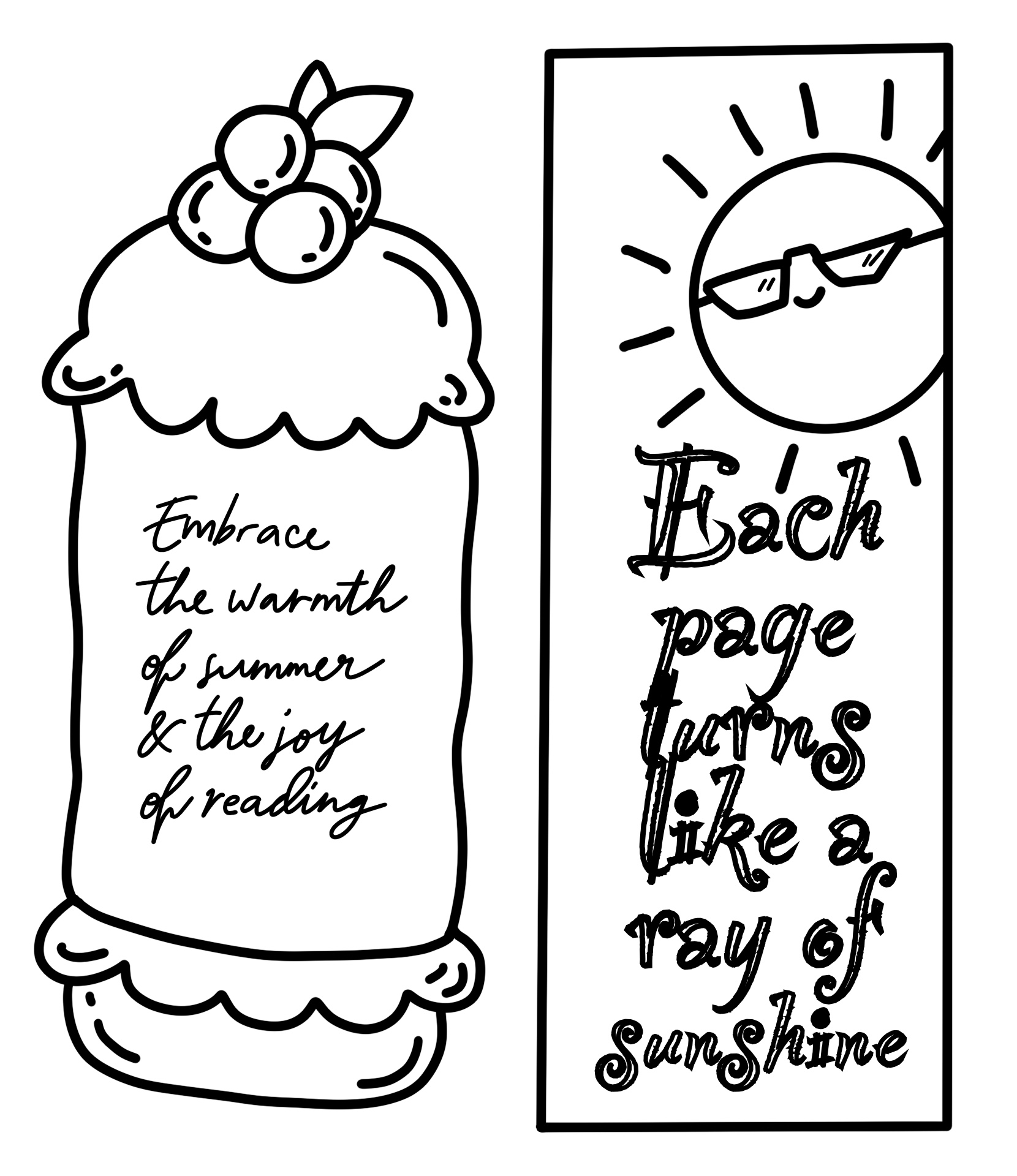 Printable Coloring Page Bookmarks