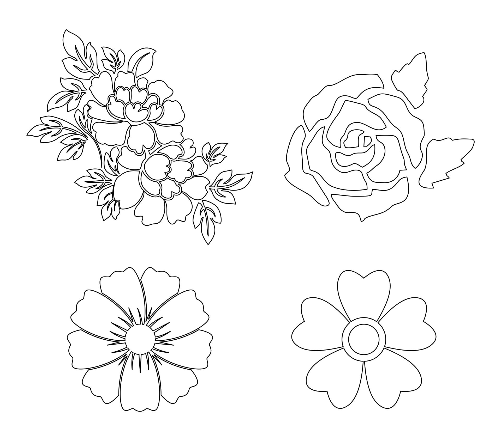 Large Flower Stencils Printable