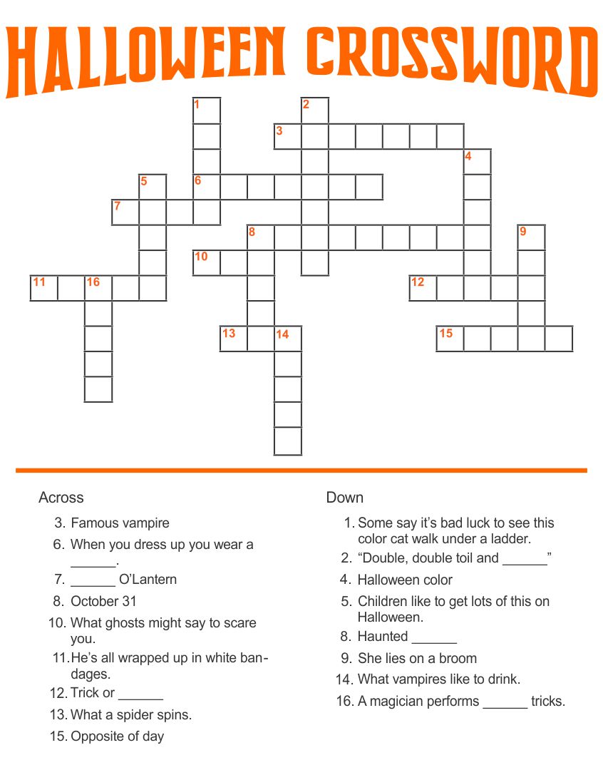 Halloween Printable Games and Puzzles