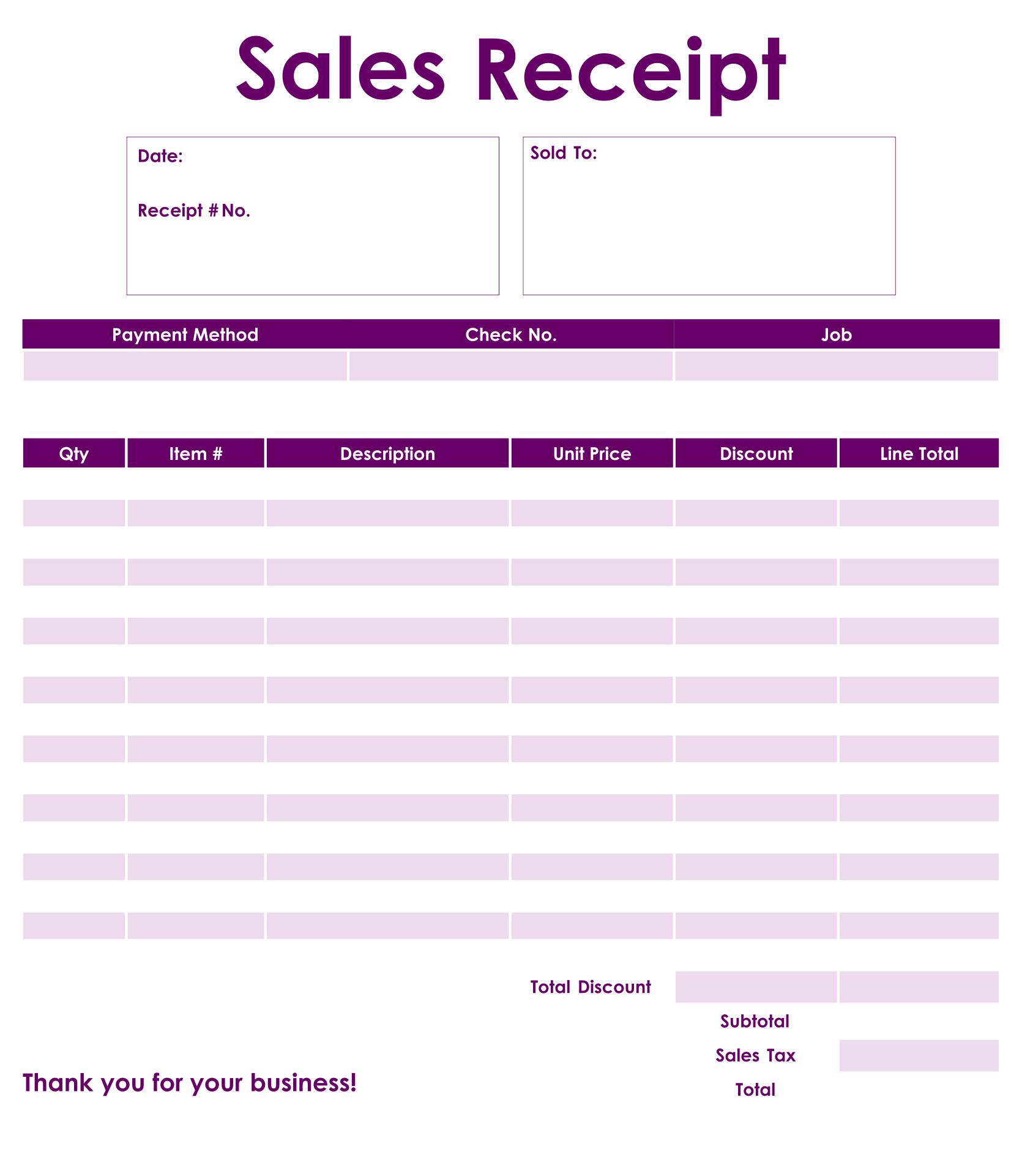 Free Printable Quote Receipt Form Printable Forms Free Online