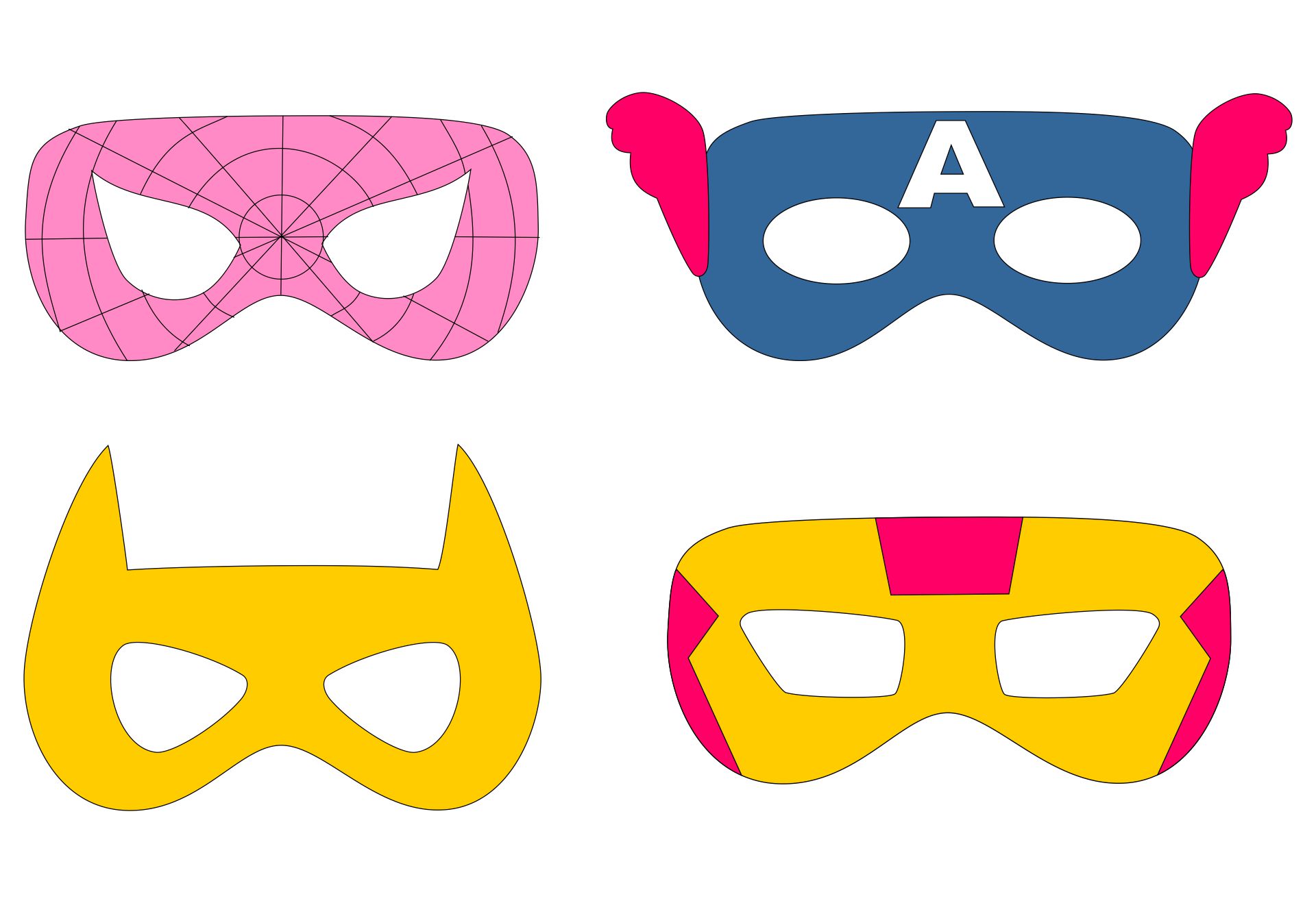 10 Best Printable Superhero Mask Cutouts Printablee