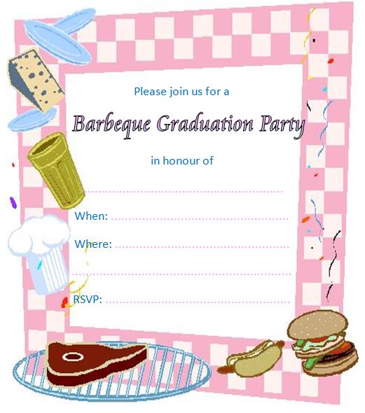 Graduation BBQ Party Invitations Printable Free