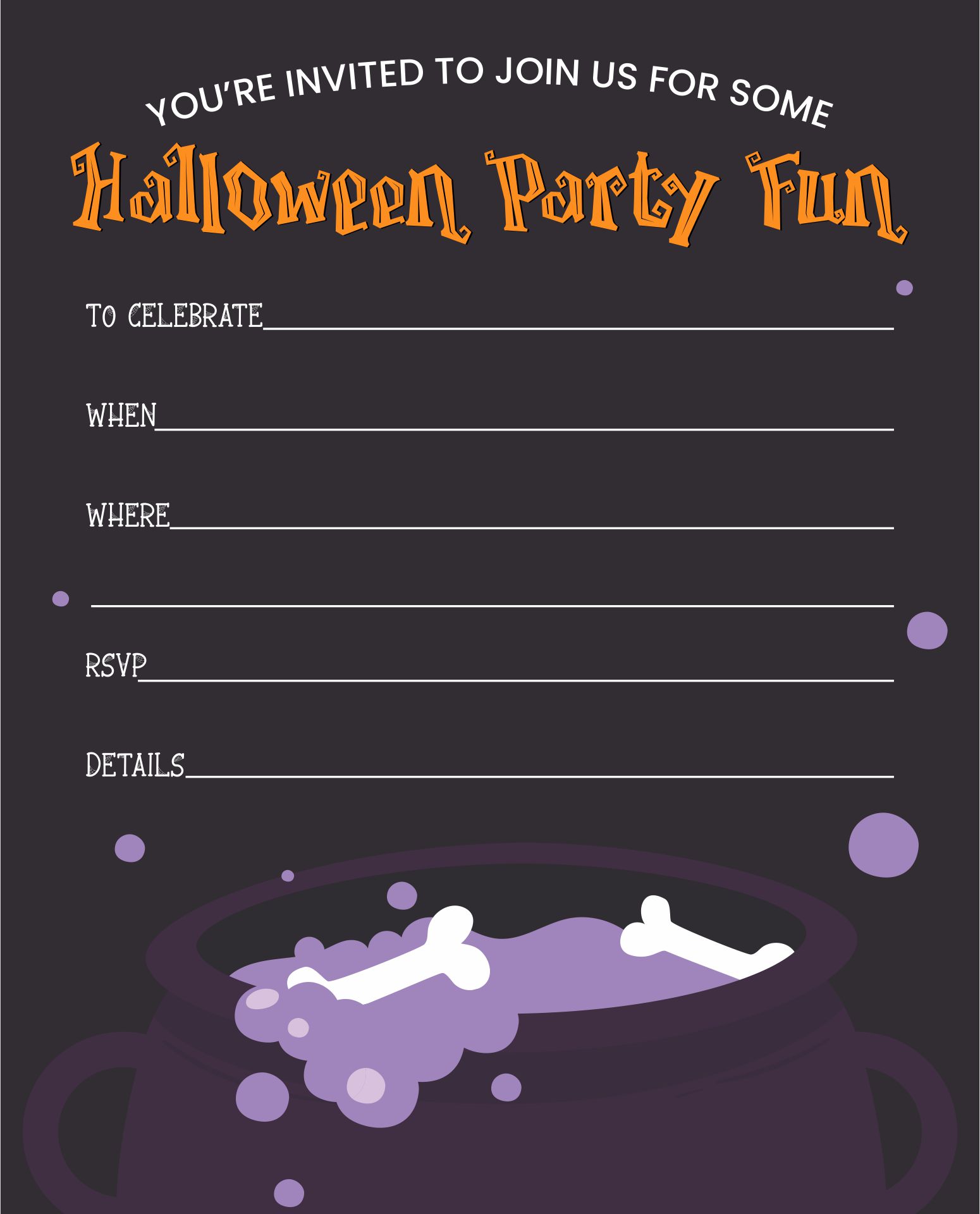 Blood Splatter Halloween Party Printable Invitation Templates 