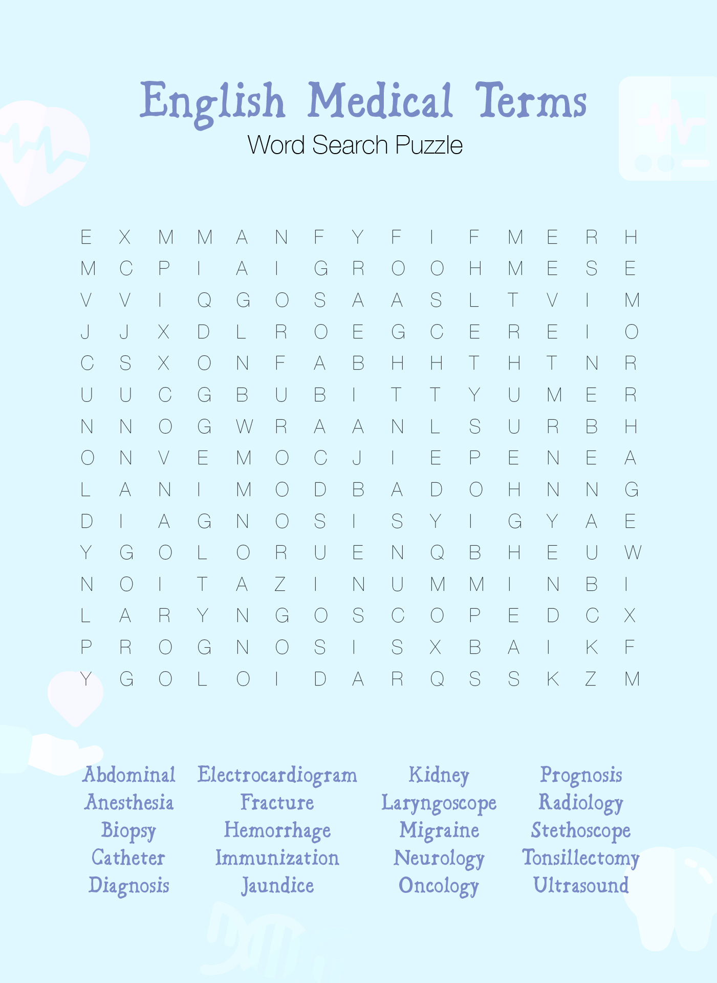Hard Word Search Worksheets