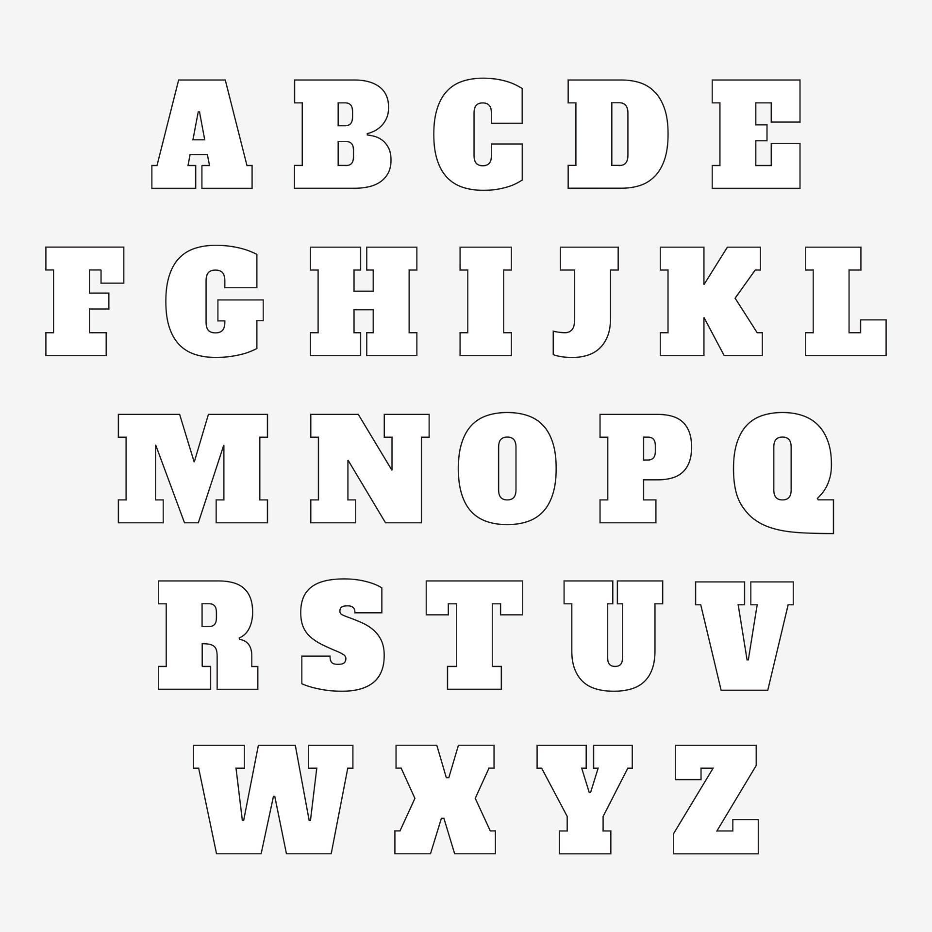 Large Size Alphabet Letter Printable