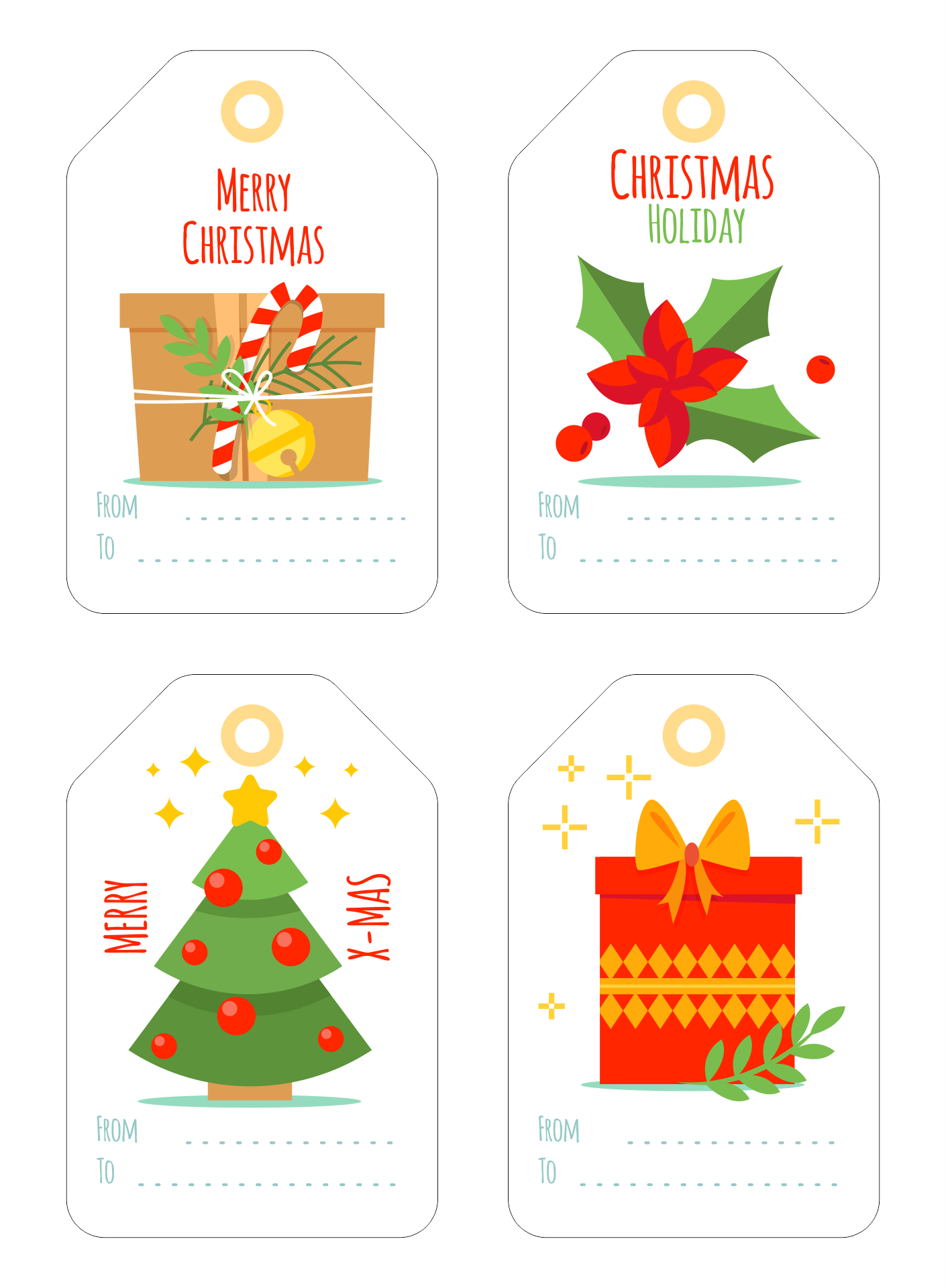 Merry Christmas Tags Printable Free