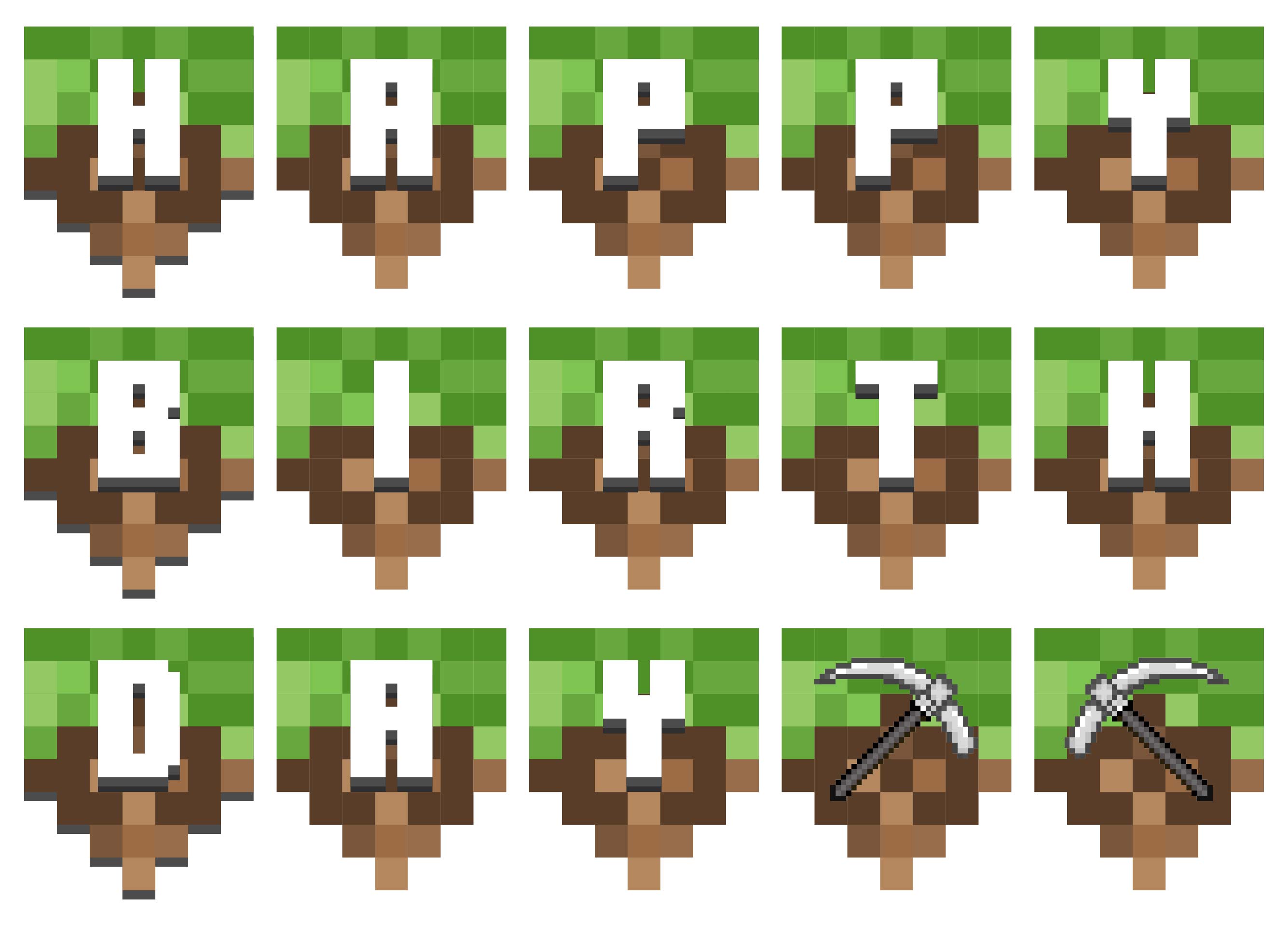 Minecraft Happy Birthday Sign