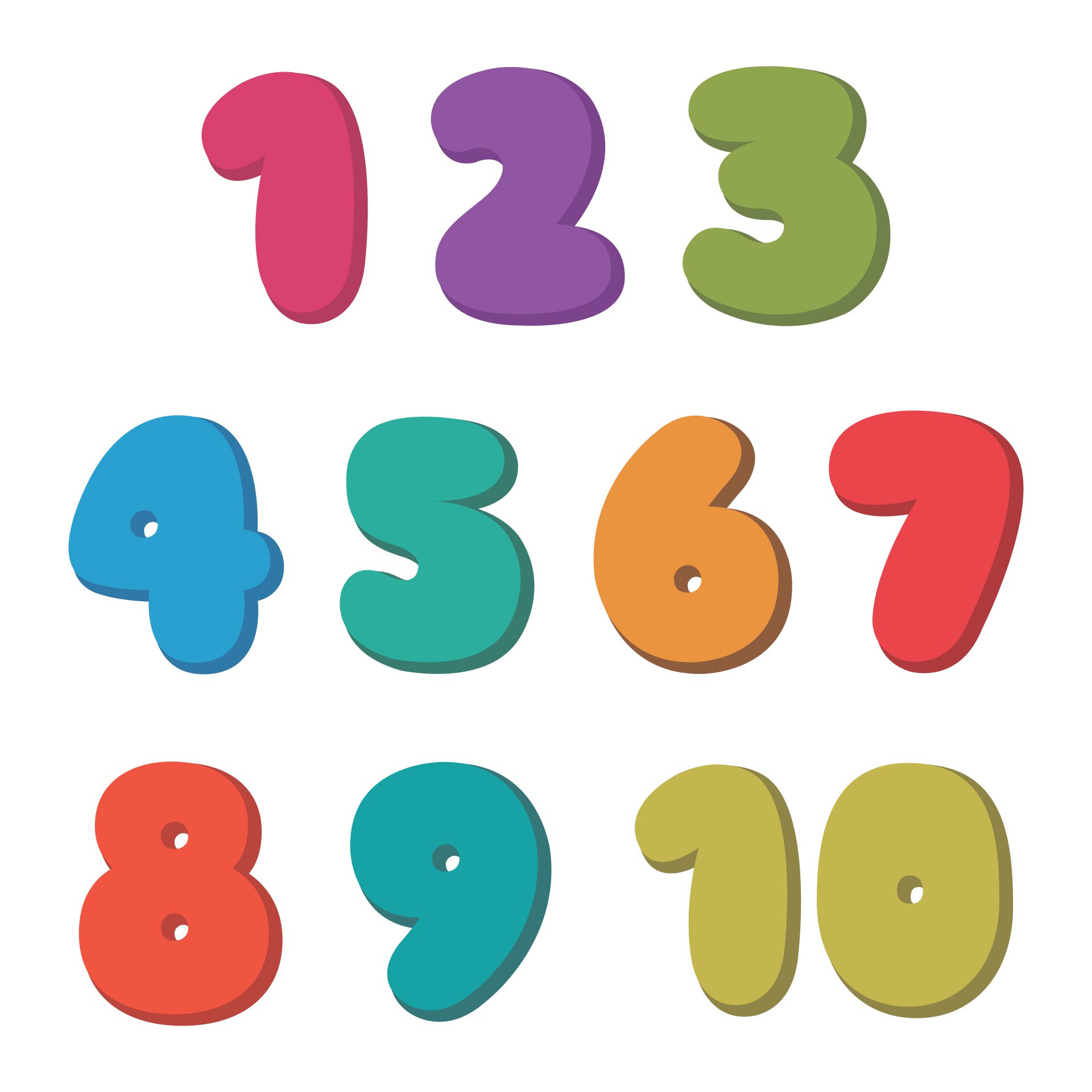 Bubble Numbers 1-10 - 10 Free PDF Printables | Printablee