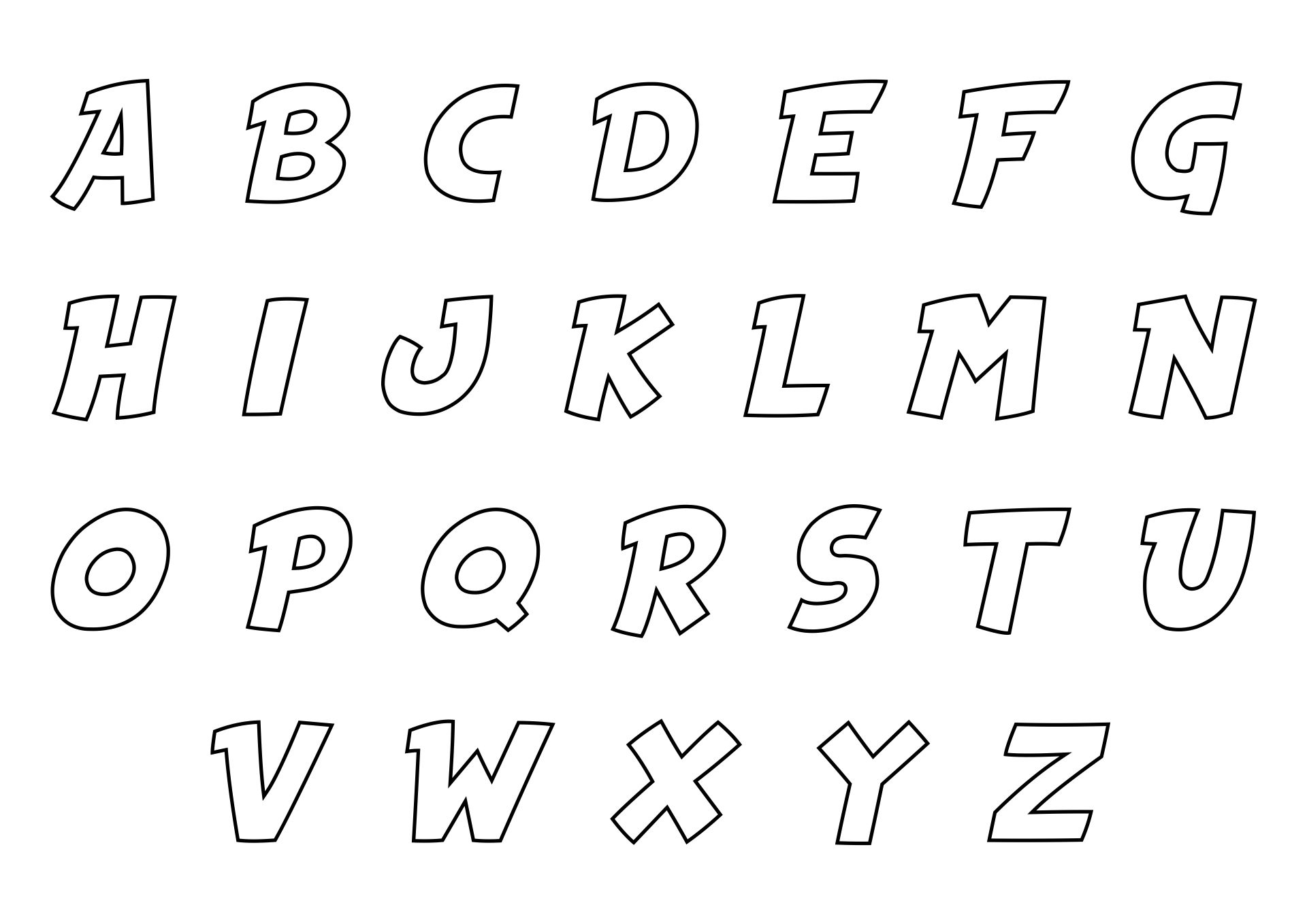 Printable Alphabet Outline Letters