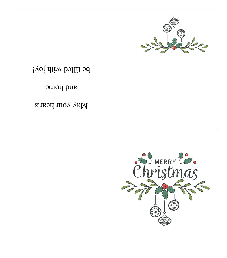 Foldable Christmas Card Printables