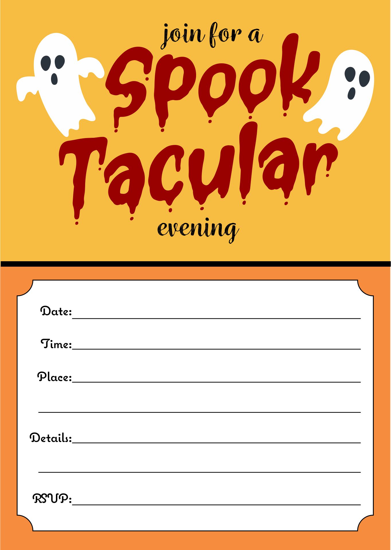Spooky Adult Birthday Party Invitations Printable Free