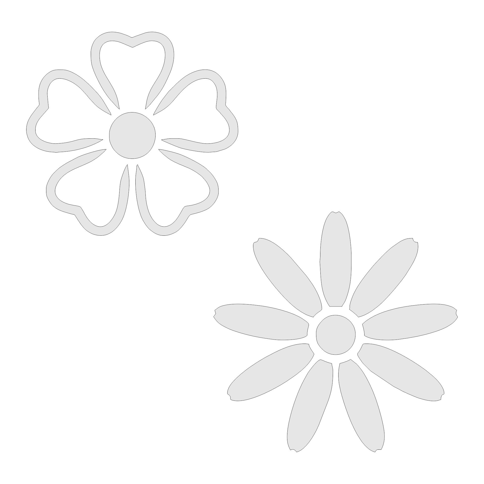 Printable Flower Stencil - Printable World Holiday