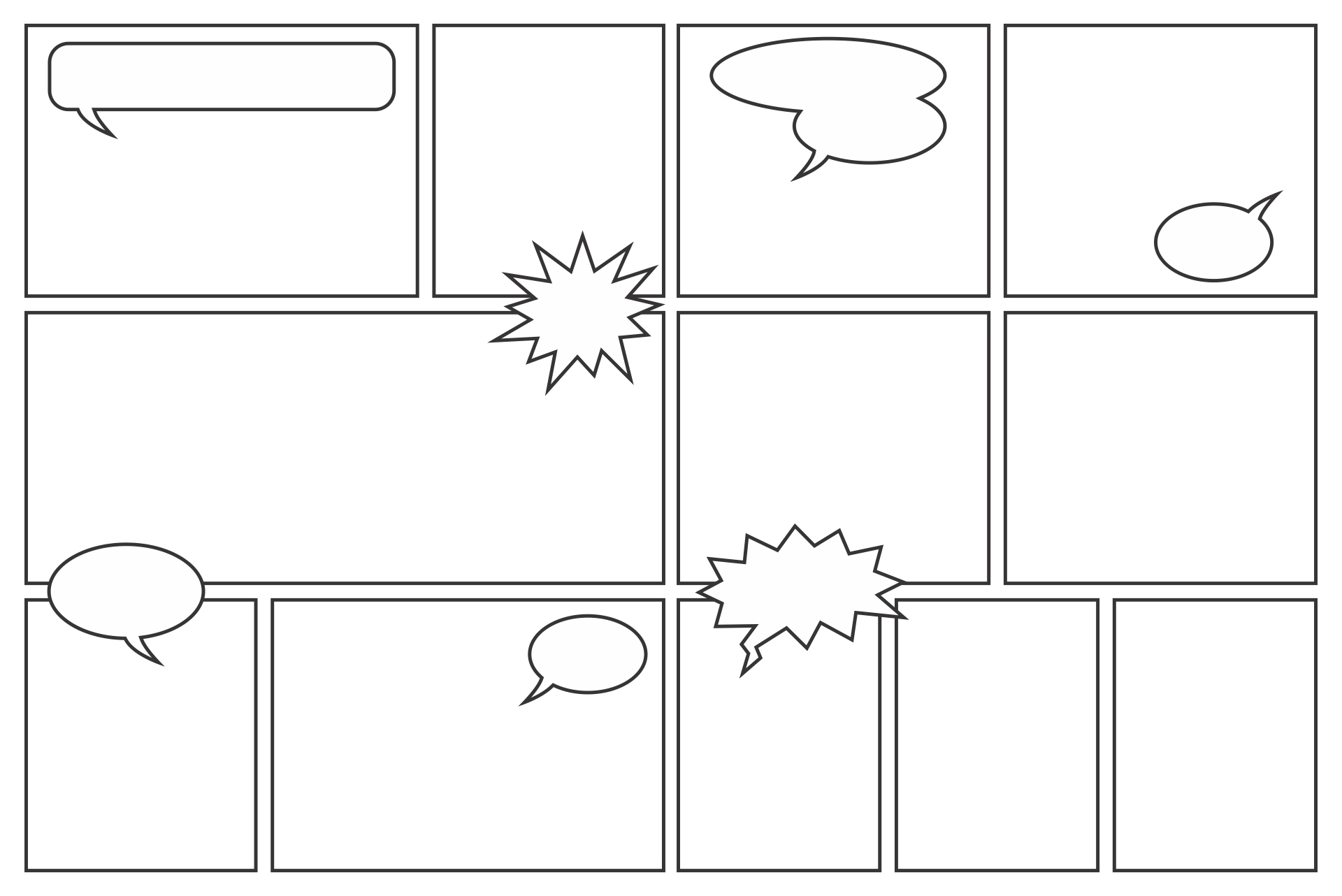 Printable Comic Strip Template With Characters