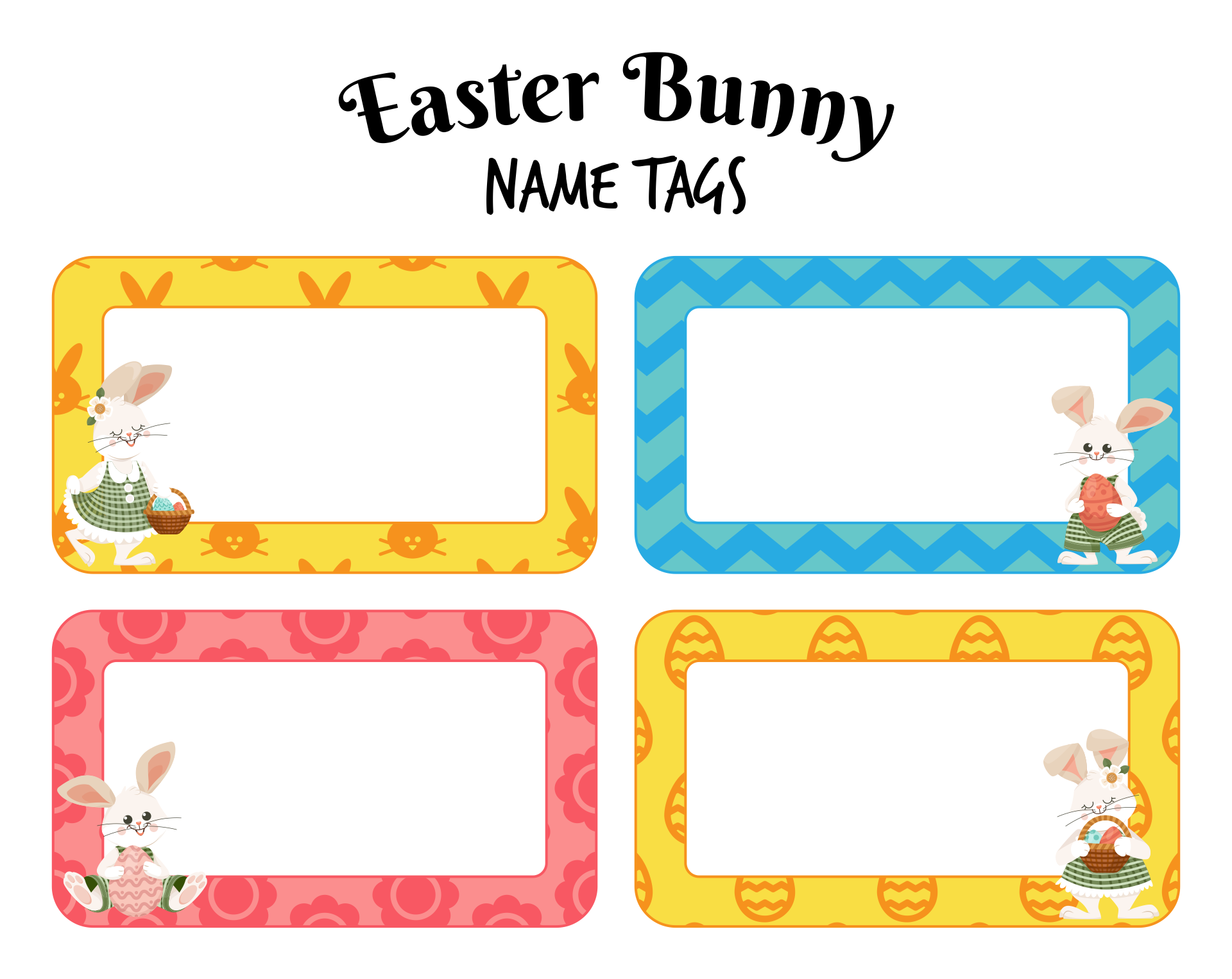 Easter Bunny Name Tags Printable