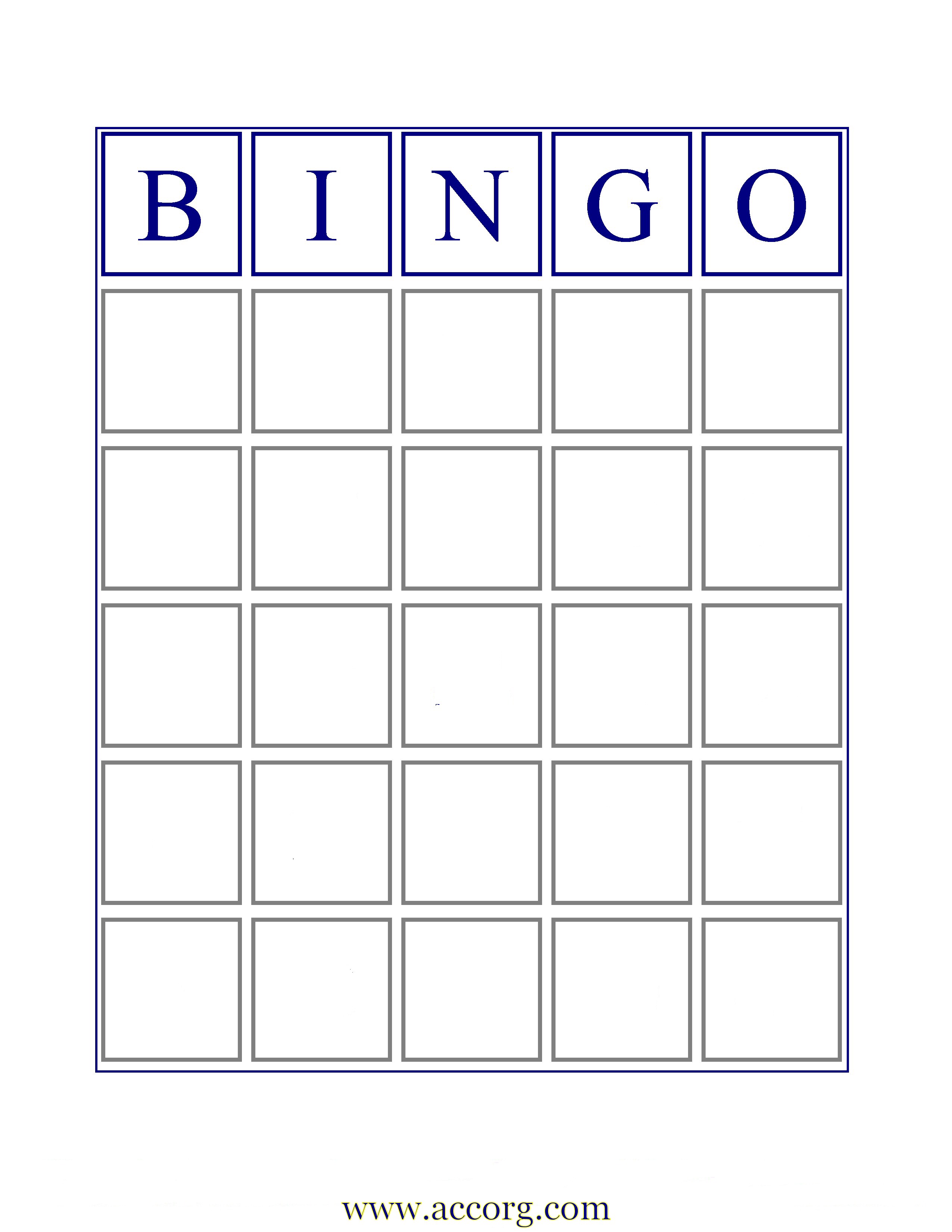 Blank Printable Bingo Cards - Printable World Holiday