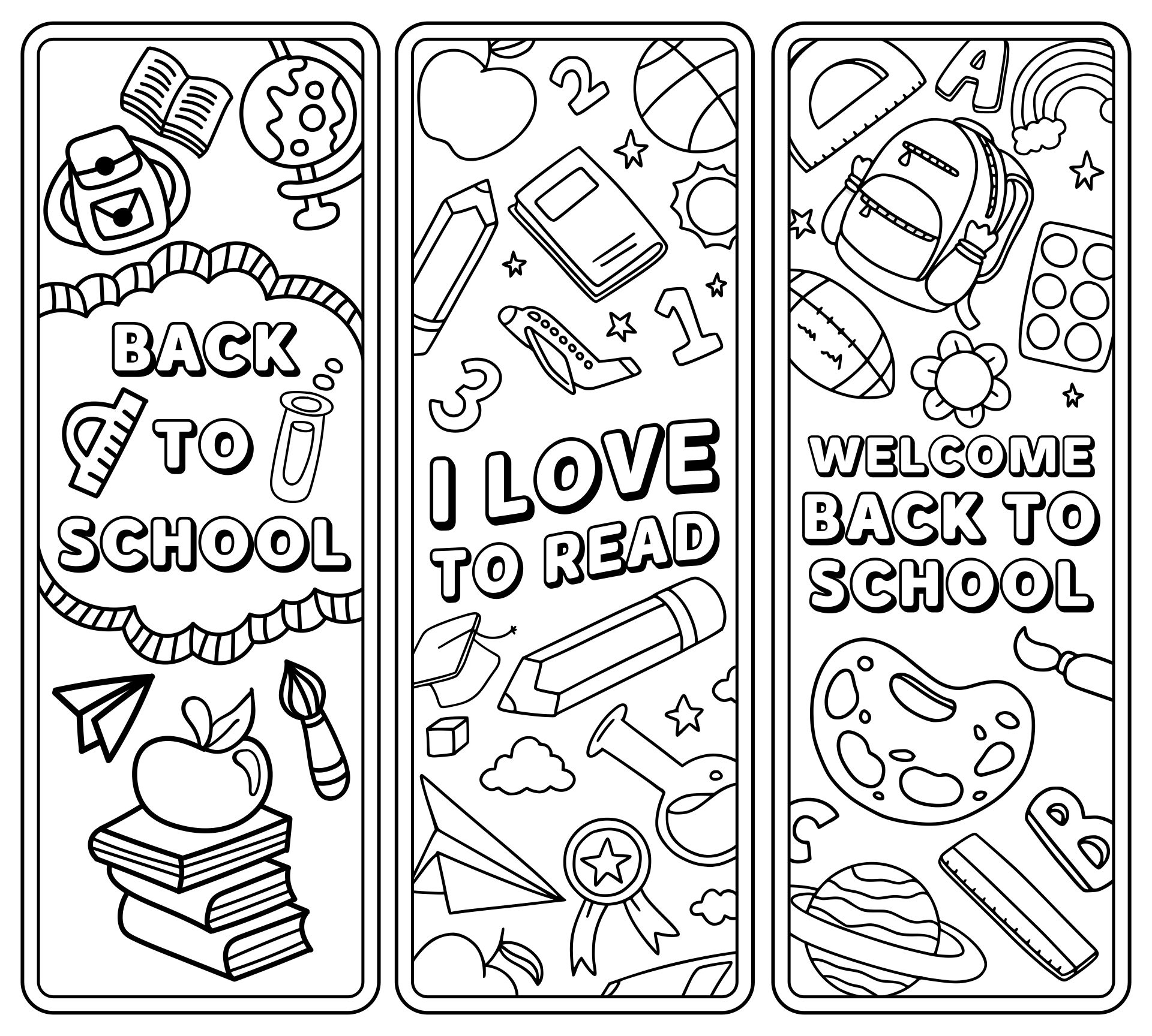 Bookmarks to Color and Print Out