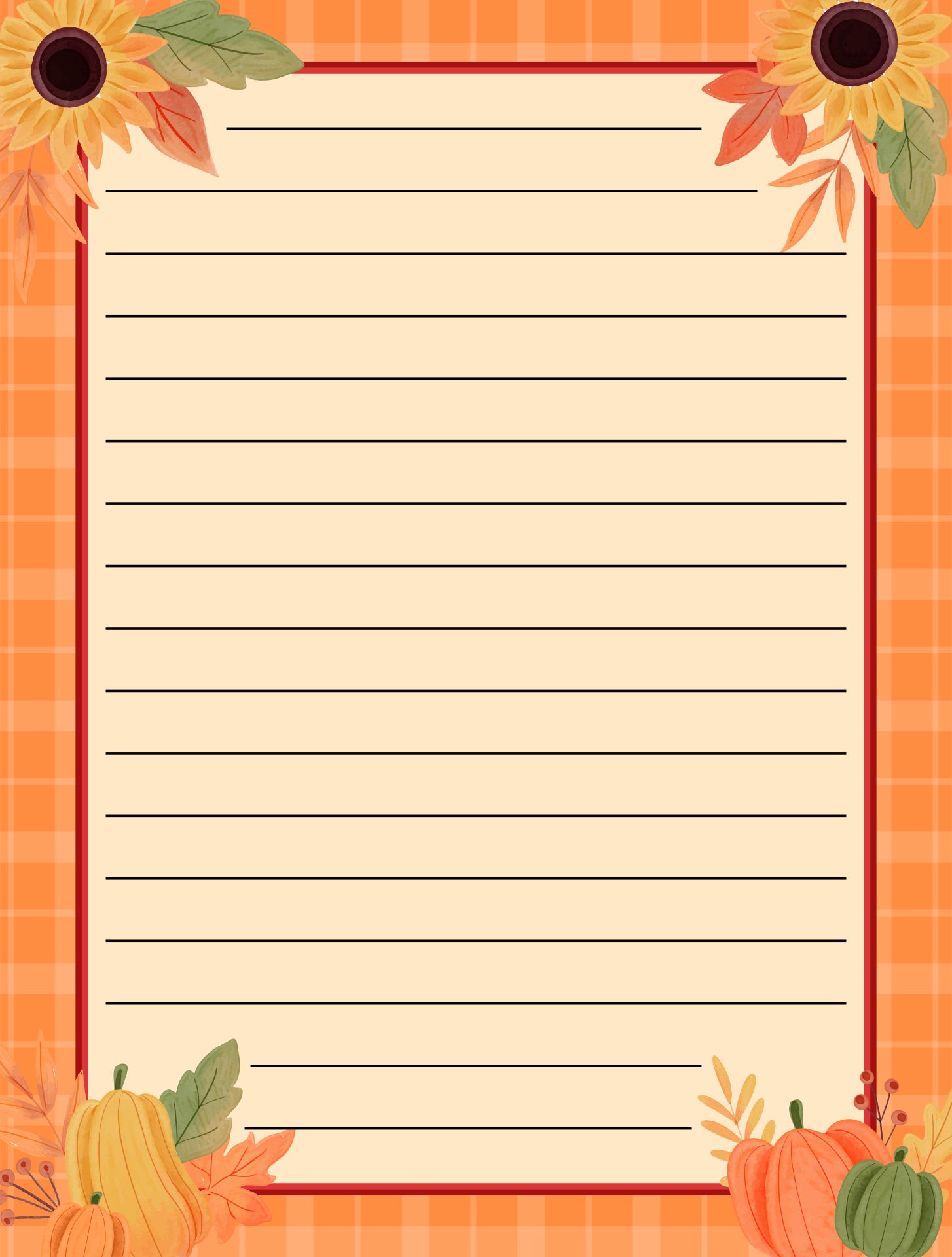 Thanksgiving Writing Paper Printable