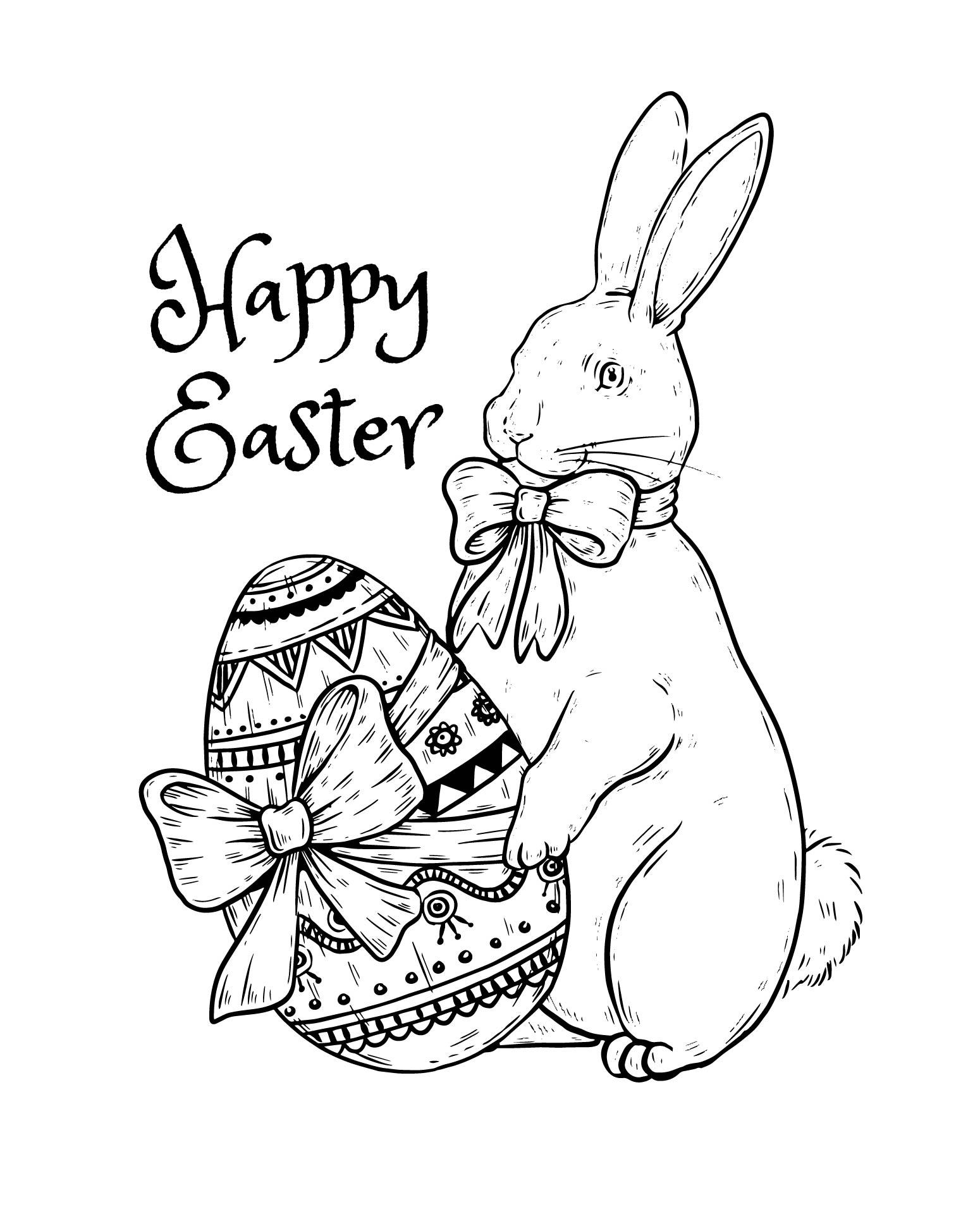 Printable Black and White Easter Clip Art