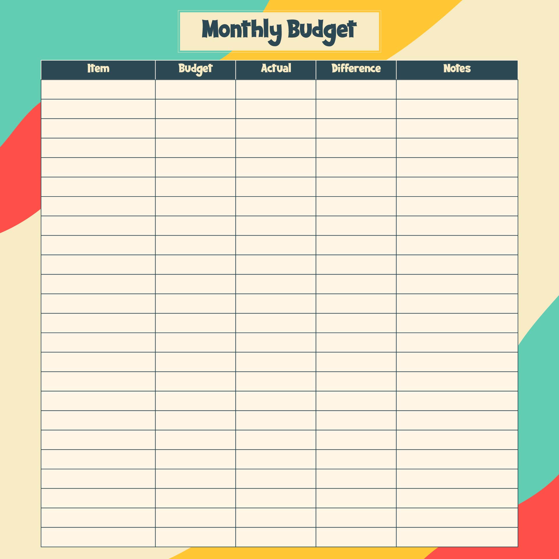 4 Best Free Printable Blank Budget Spreadsheet ...