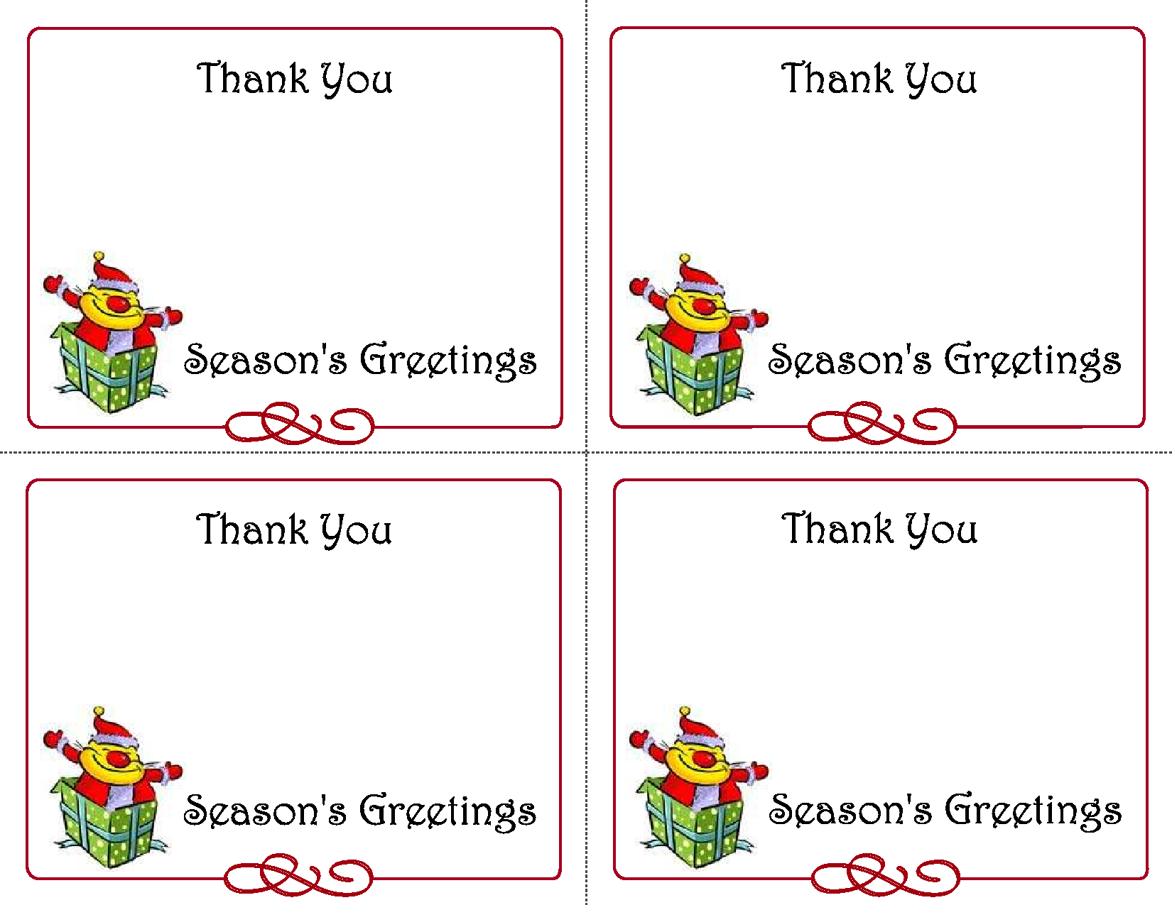 5 Best Printable Christmas Thank You Card Templates PDF for Free at ...