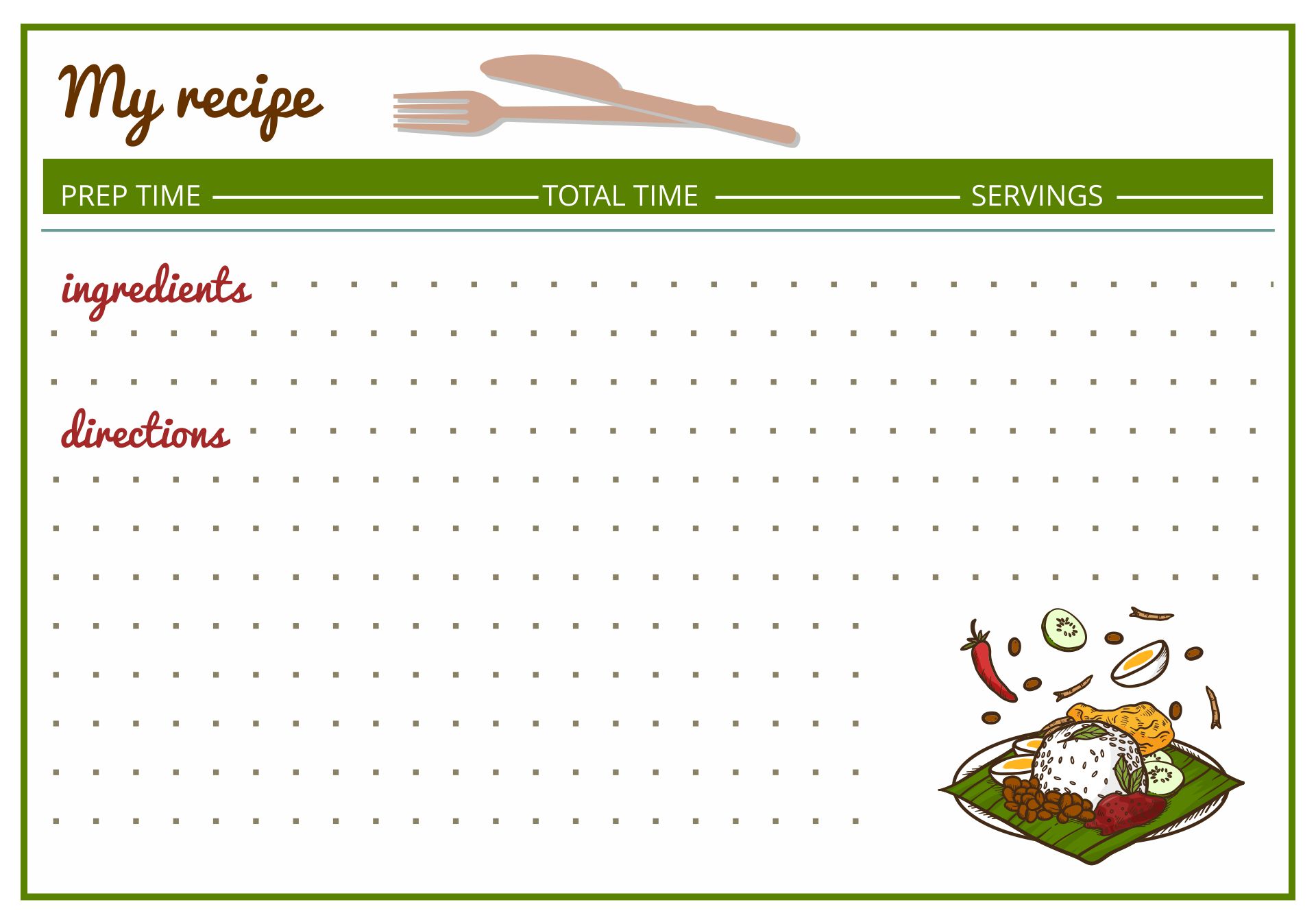 templates for recipe cards printable