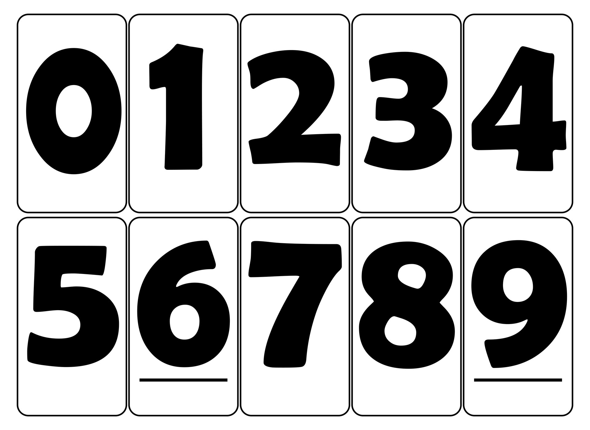 Number Cards 0 9 Free Printable Printable Templates