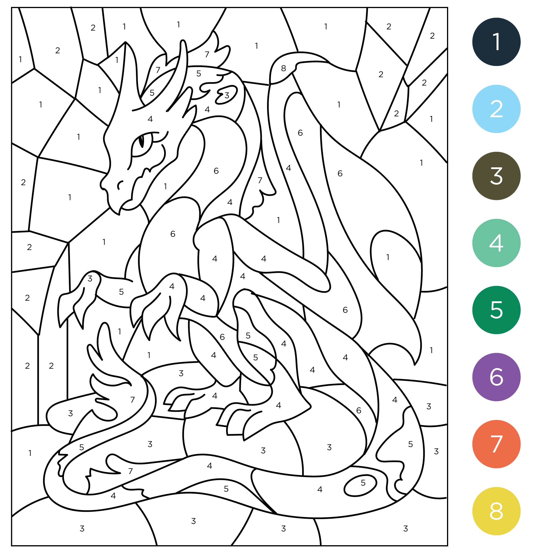Printable Mystery Color By Number - Printable Word Searches