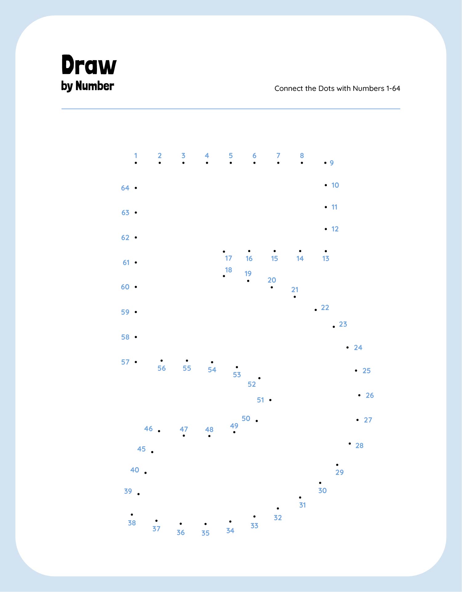 Draw by Numbers Printable