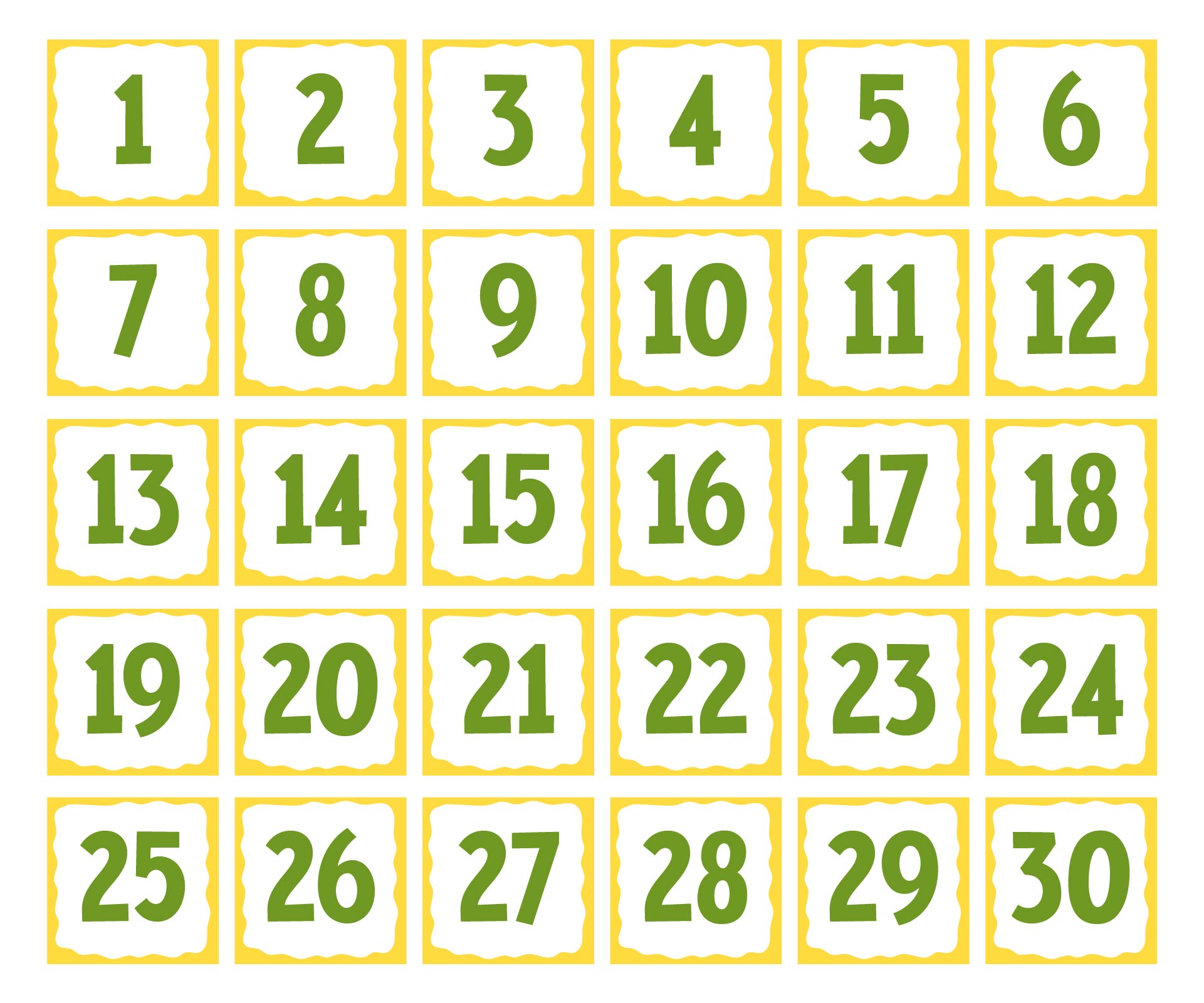 Printable Number Chart 1 50
