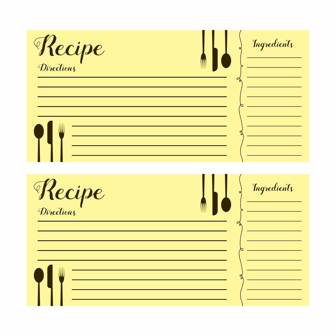 Free Recipe Card Templates 4x6