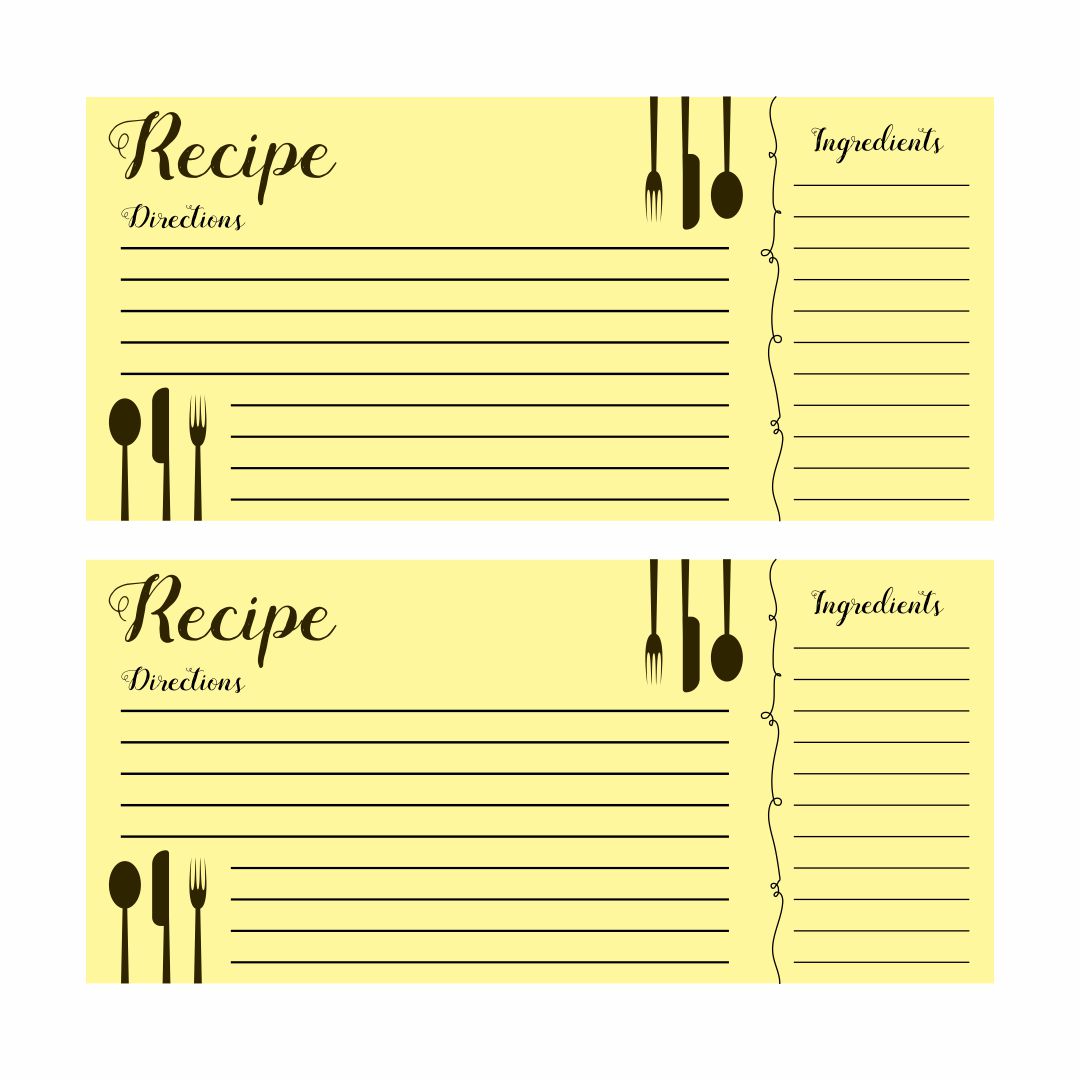 Printable 4x6 Recipe Card Template Printable Templates
