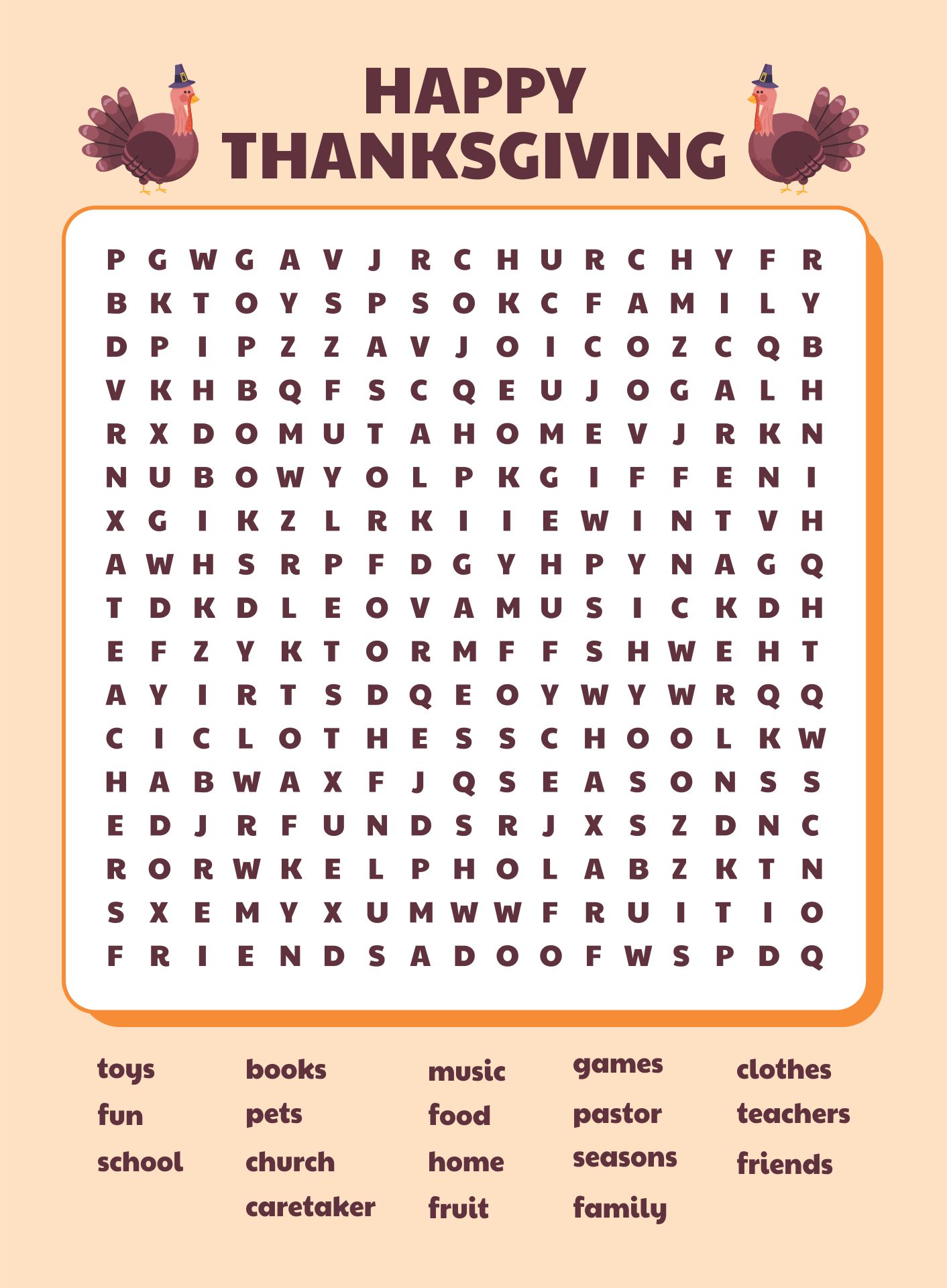 Free Thanksgiving Word Search Printable Game This Word Search Printable ...