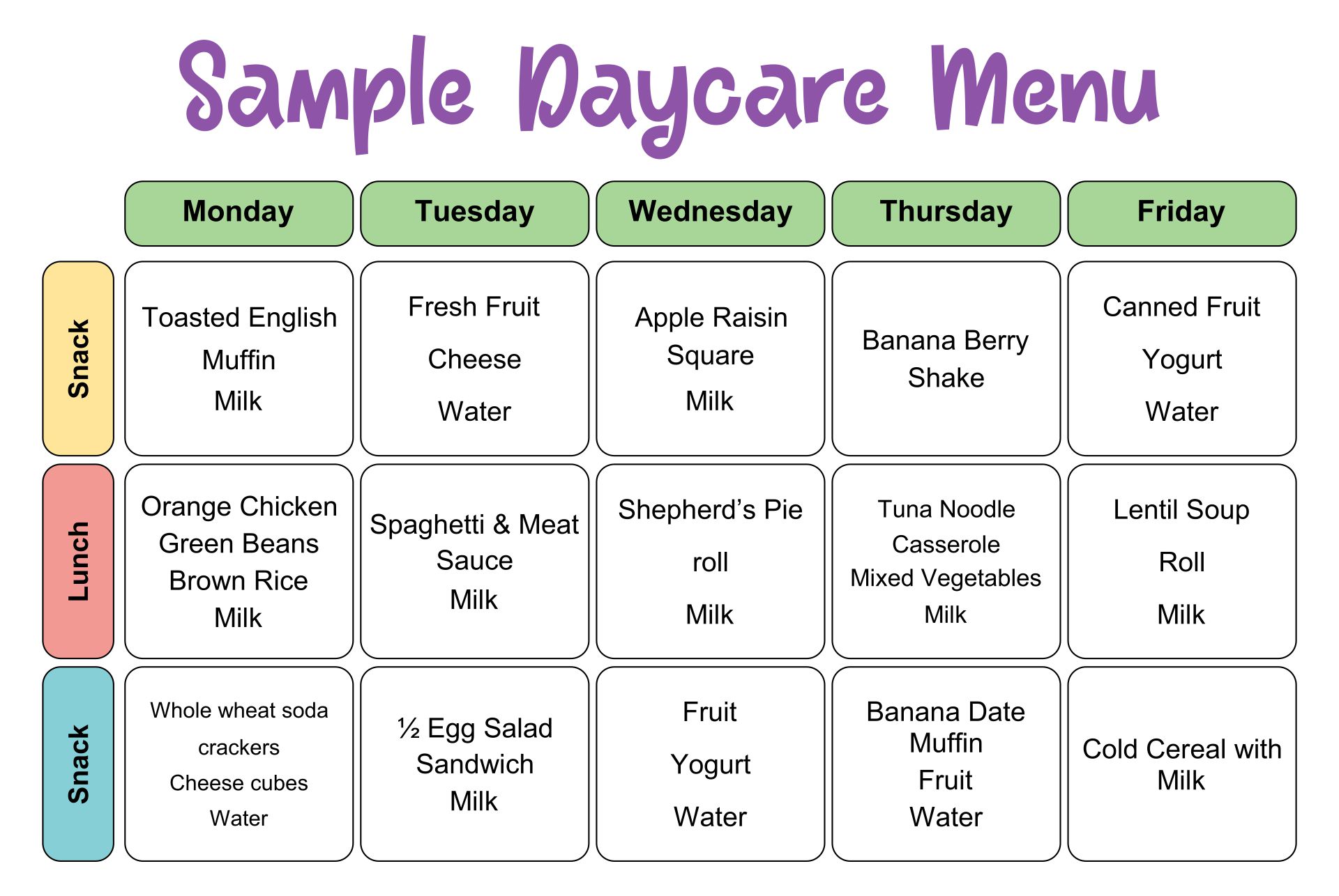 daycare-menu-template