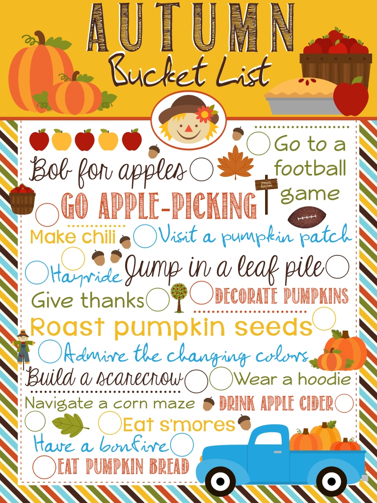 Autumn Bucket List Printable