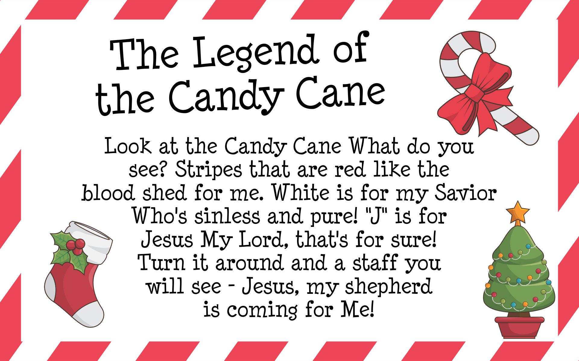 The Legend Of The Candy Cane Printable