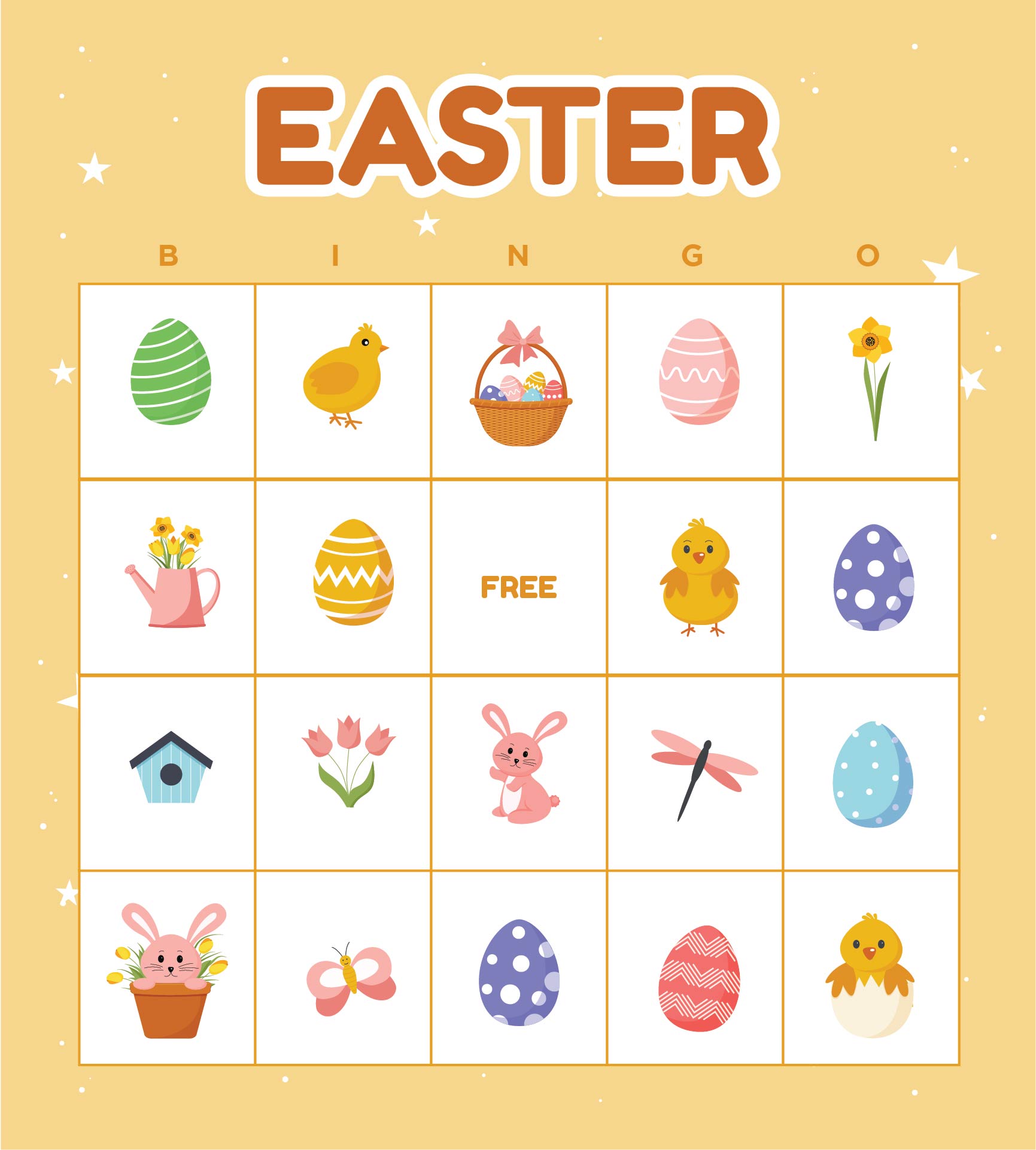 Easter Bingo Game Cards