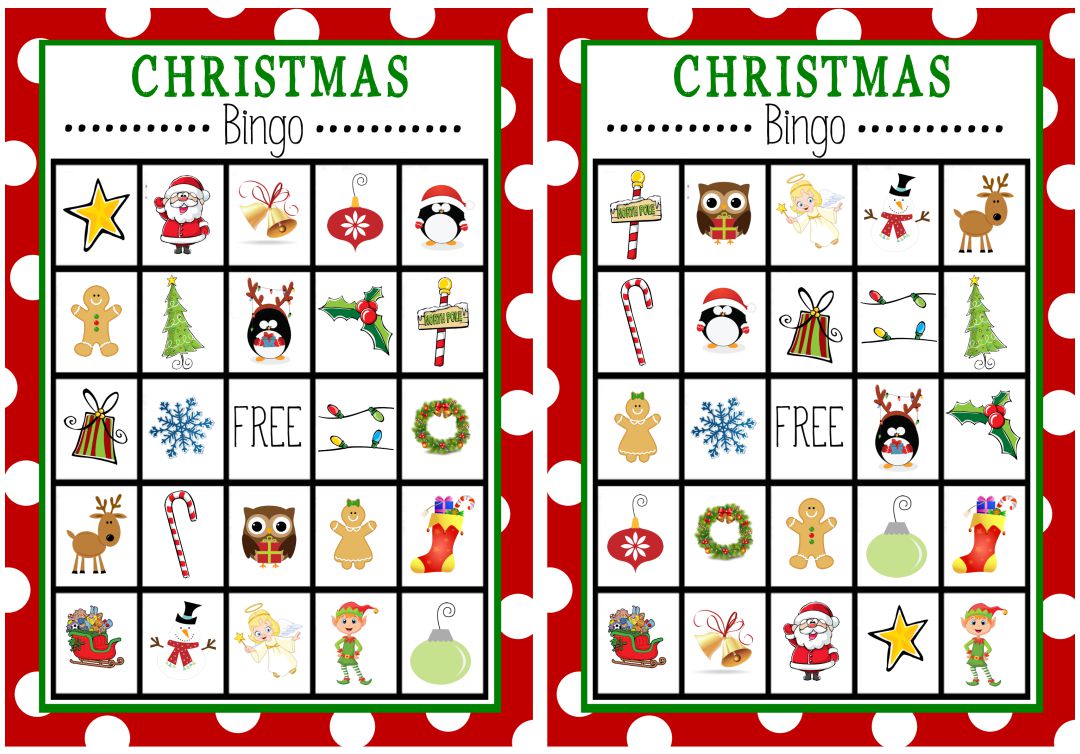 Printable Christmas Bingo Cards.