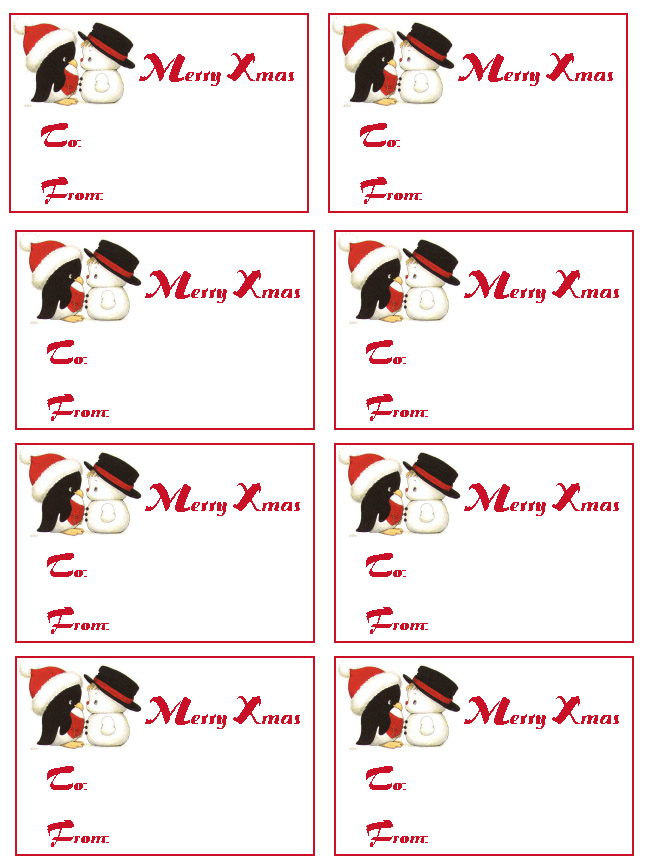 Christmas Gift Name Tags Printables