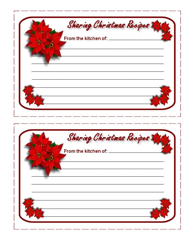Printable Christmas Recipe Card Template