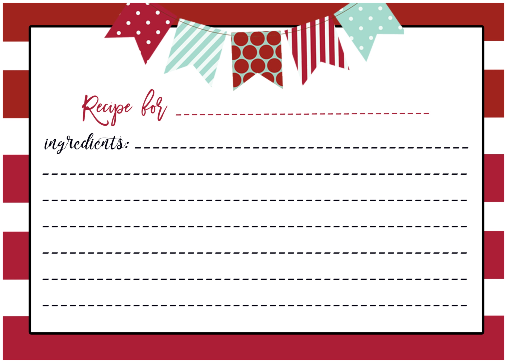 8 Best Christmas Free Printable Recipe Templates