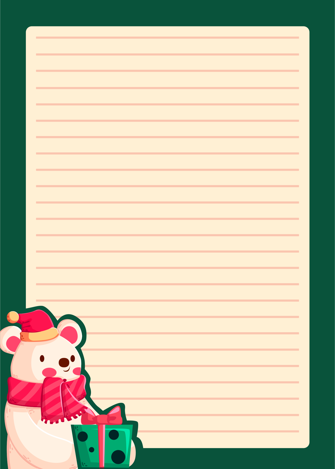 8 Best Printable Christmas Lined Paper With Borders Printablee